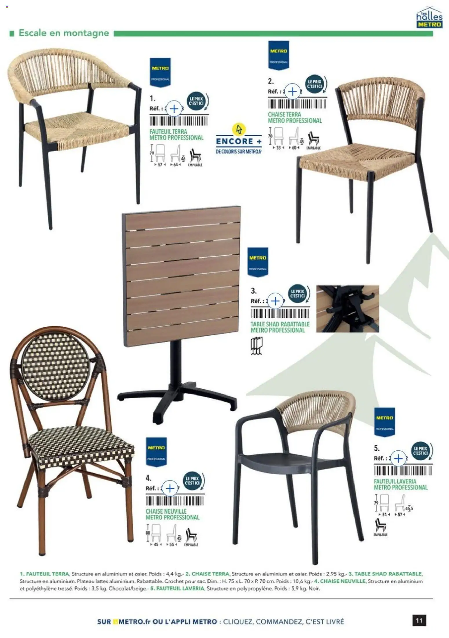 {H1} | Page: 11 | Produits: Poids, Fauteuil, Table, Livre