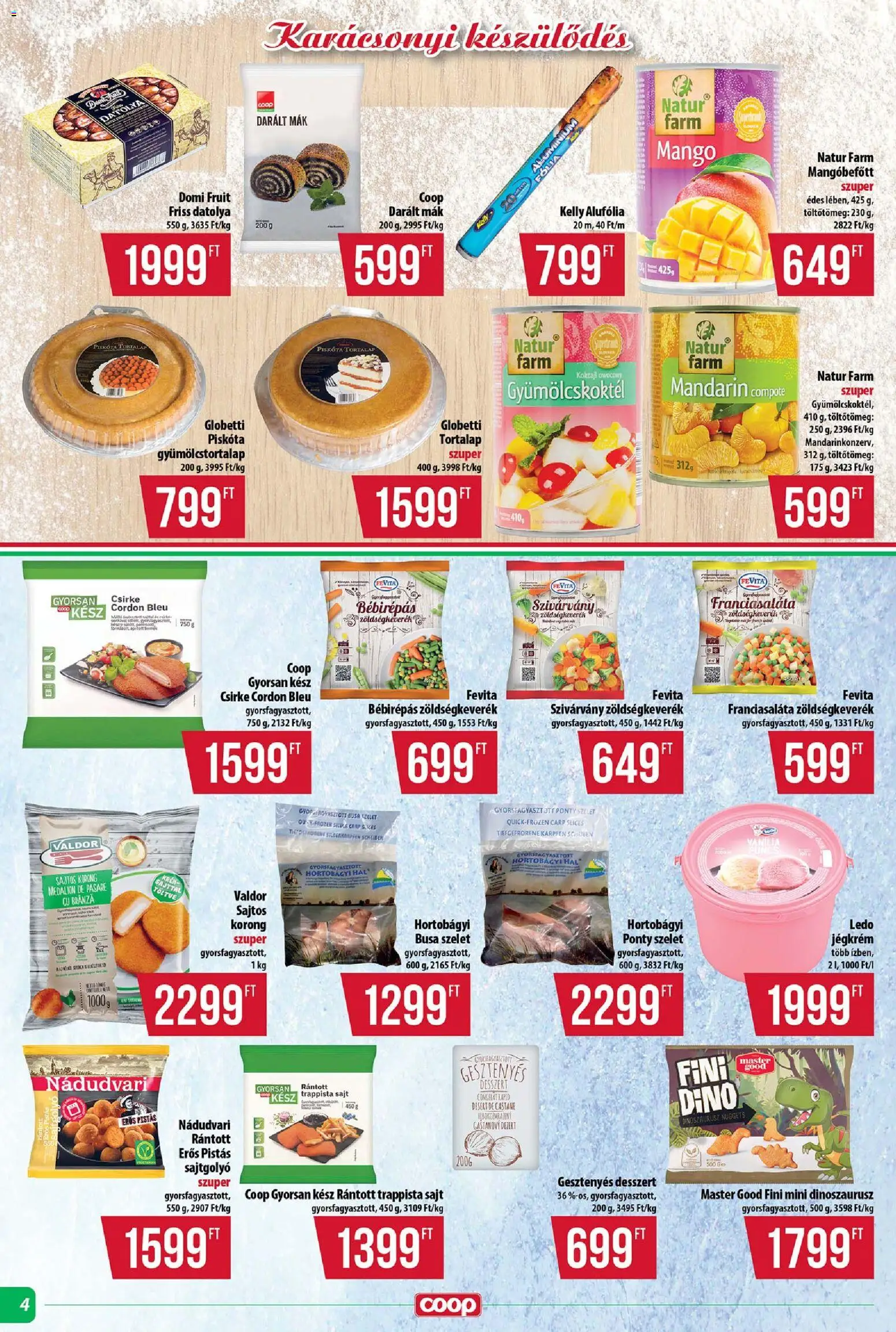 COOP Szolnok akciós ujság - amely érvényes a következő dátumtól: 11.12.2025 | Oldal: 4 | Termékek: Ponty, Sajt, Mandarin, Mák