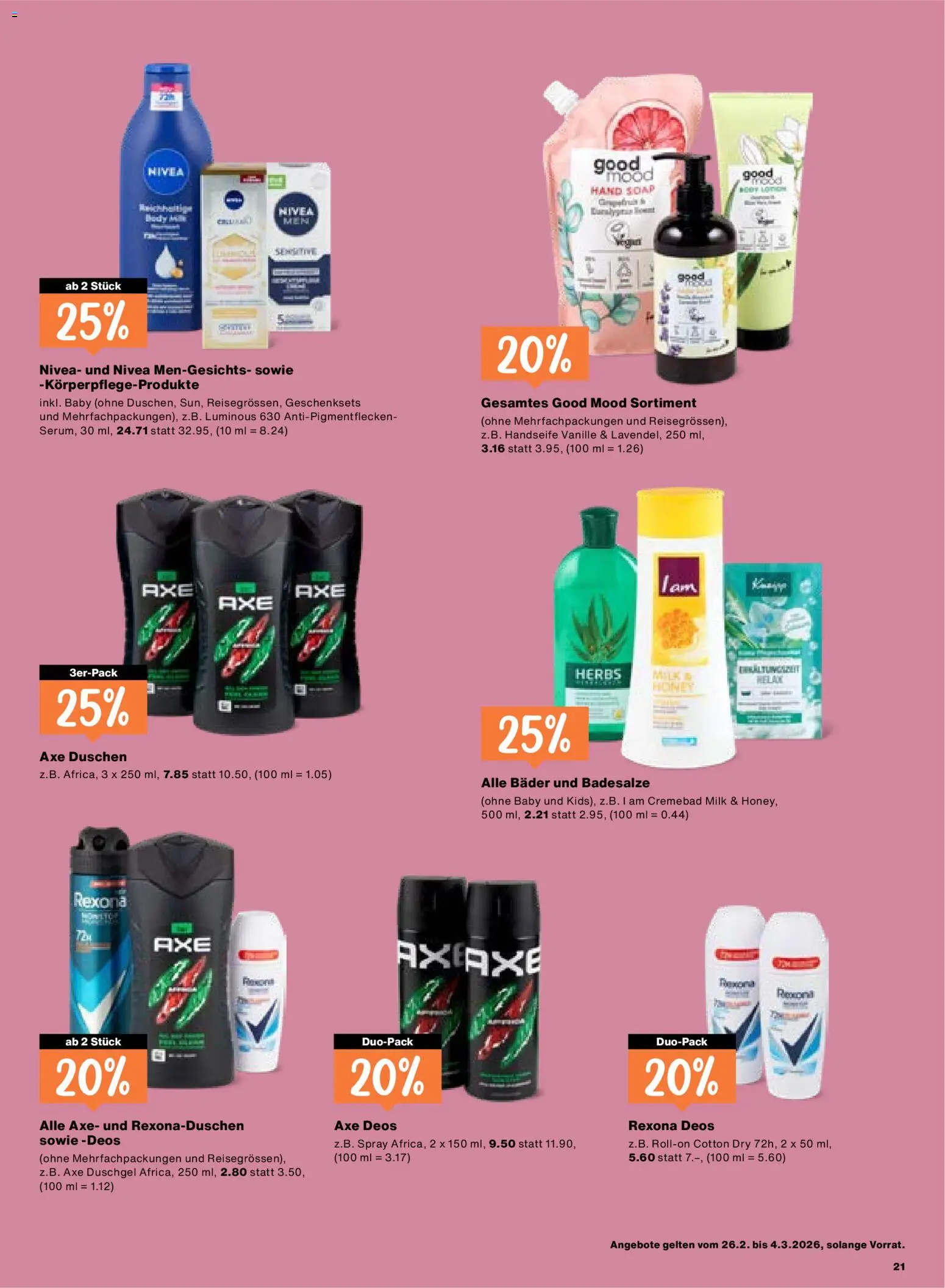 Migros Aktionen – gültig ab 26.02.2026 | Seite: 21 | Produkte: Duschgel, Deodorant, Shower Gel