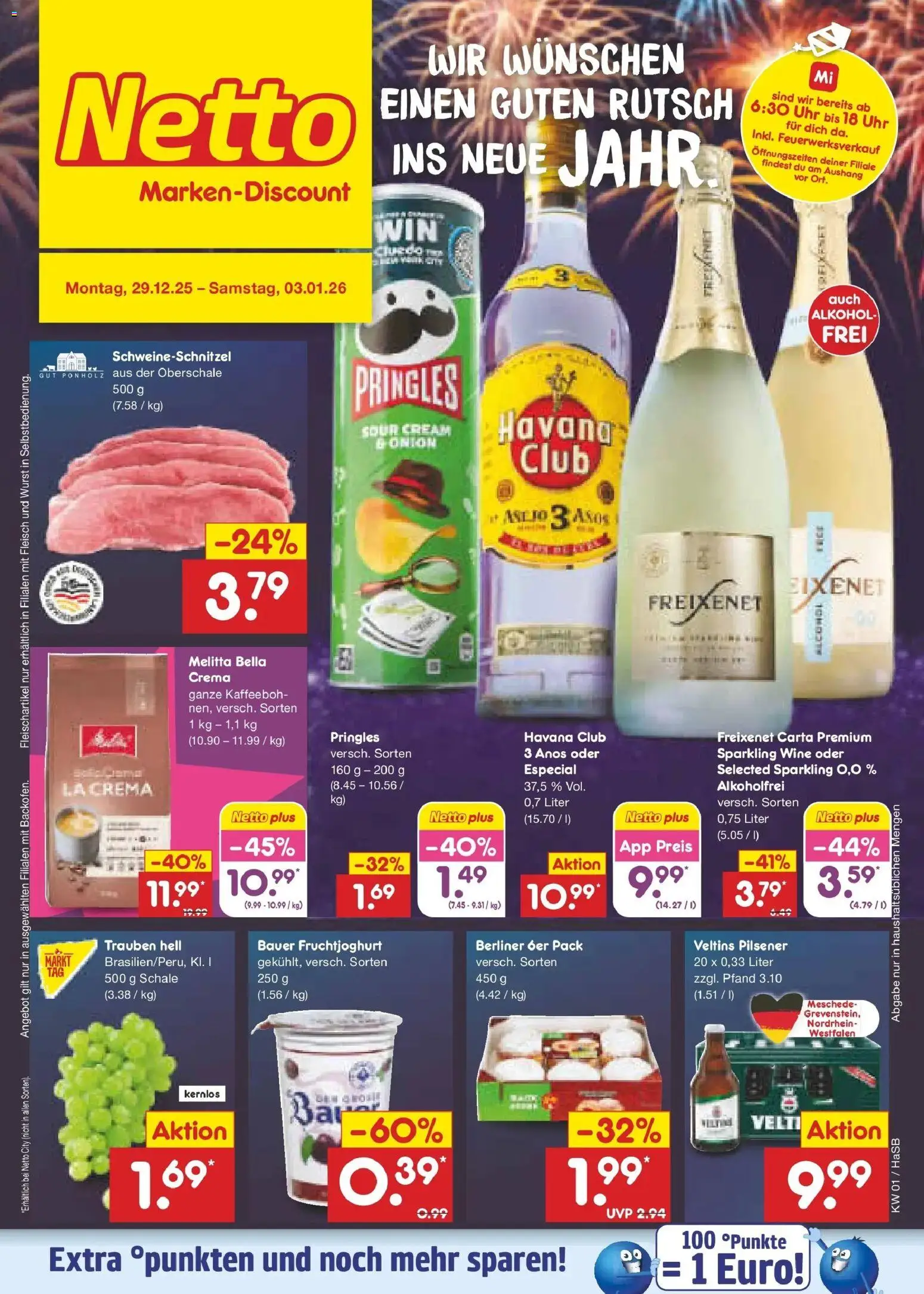 Netto Marken-Discount prospekt Wuppertal	 – gültig ab 28.12.2025 | Seite: 1 | Produkte: Melitta, Fruchtjoghurt, Pringles, Uhr