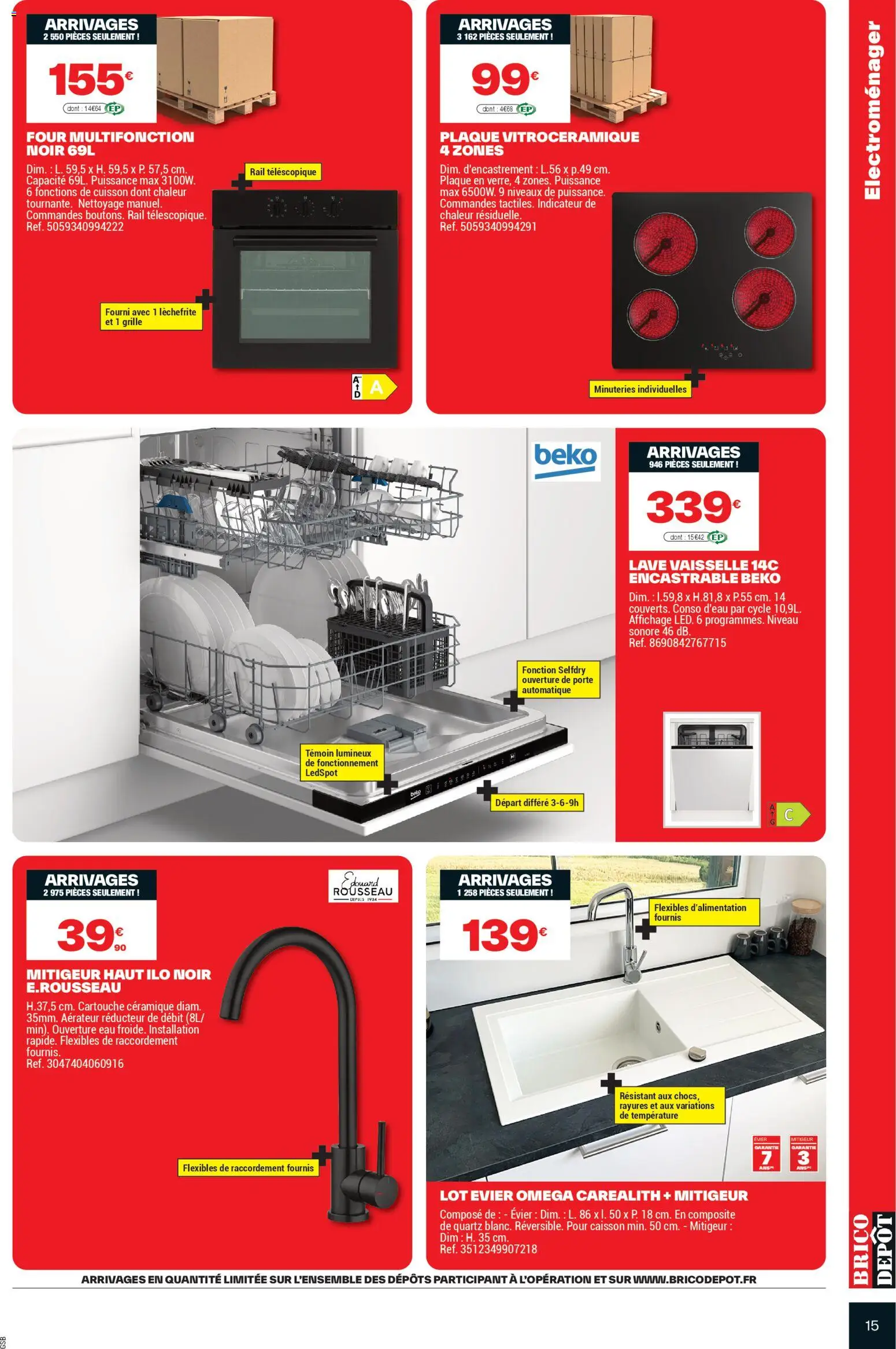 {H1} | Page: 15 | Produits: Four, Porte, Cartouche