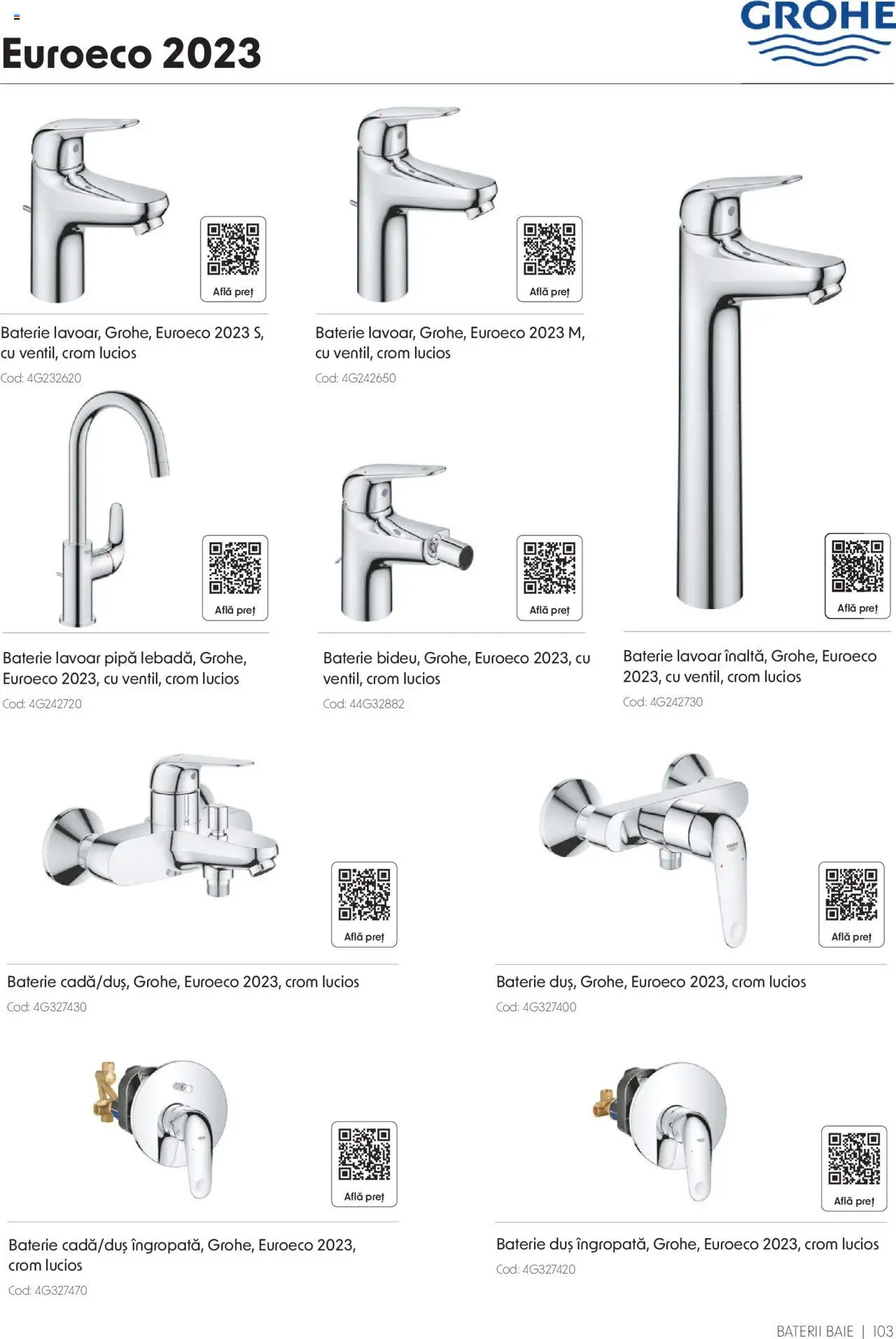 Catalog Romstal – valabil de la 25.11.2024 | Pagină: 103 | Produse: Lavoar, Baterie, Duș, Baterii