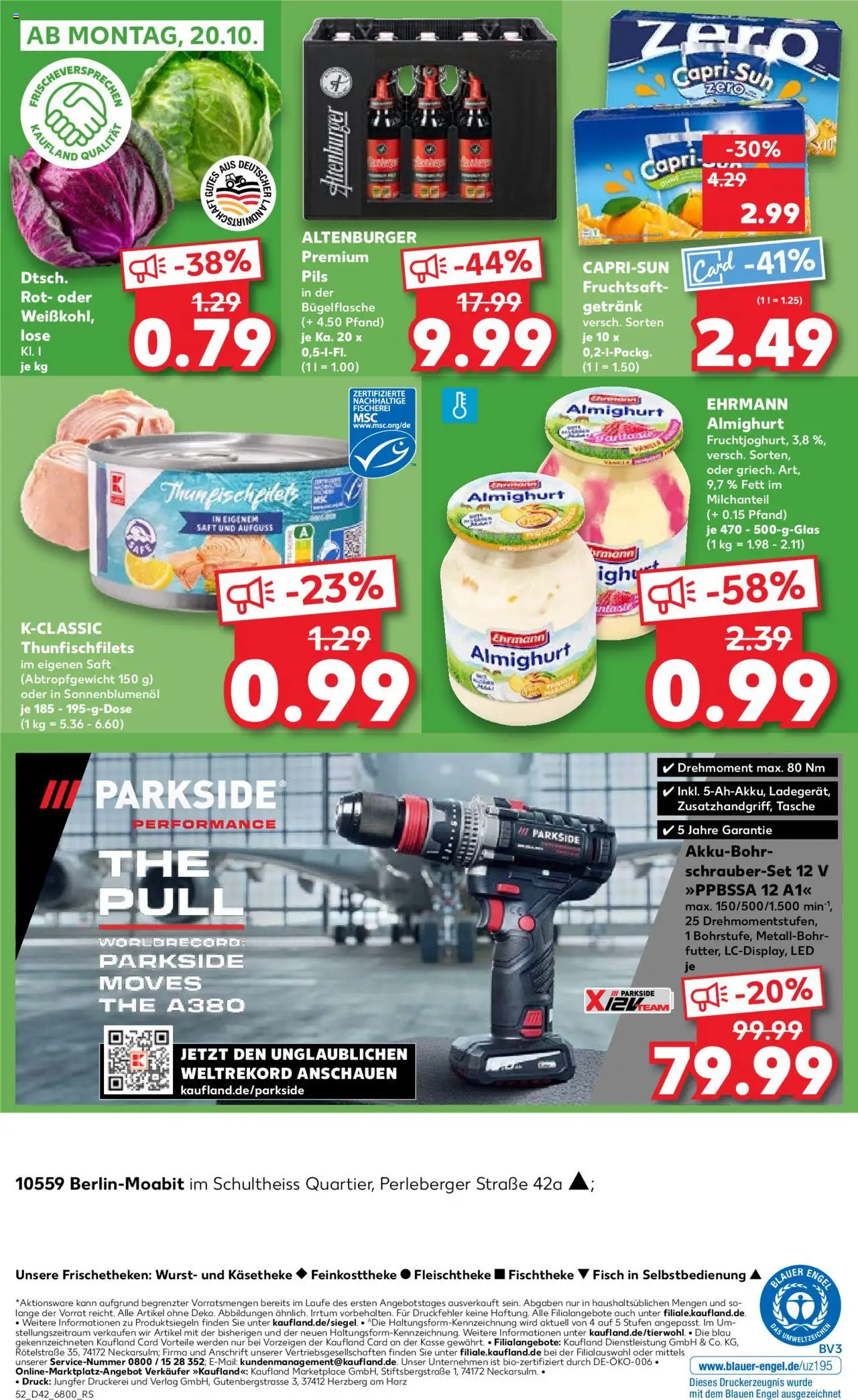 Kaufland prospekt Berlin	 – gültig ab 16.10.2025 | Seite: 52 | Produkte: Ehrmann almighurt, Capri sun, Pils, Saft
