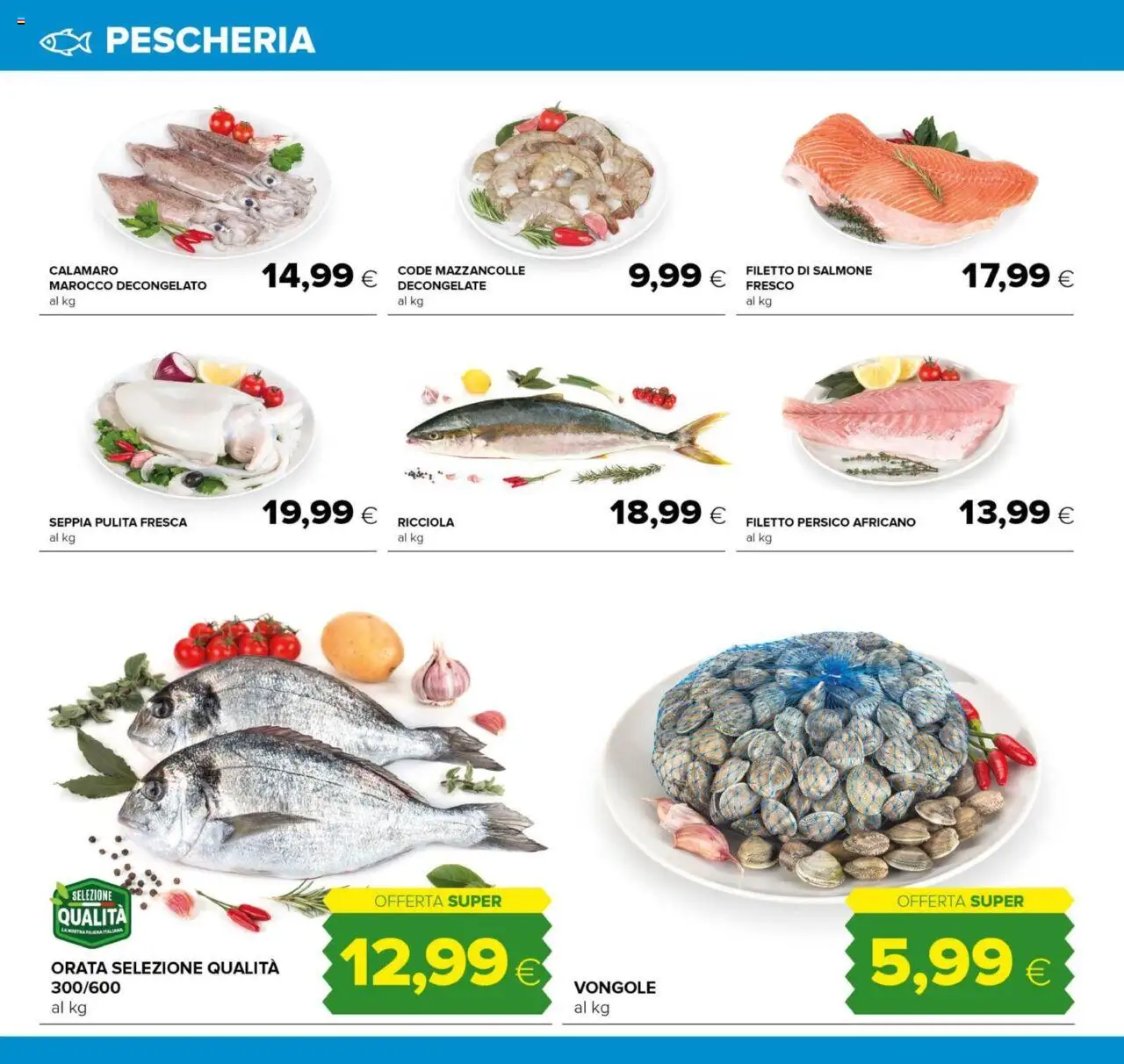 Volantino Oasi del 13.09.2025 | Pagina: 6 | Prodotti: Salmone, Vongole, Mazzancolle, Orata
