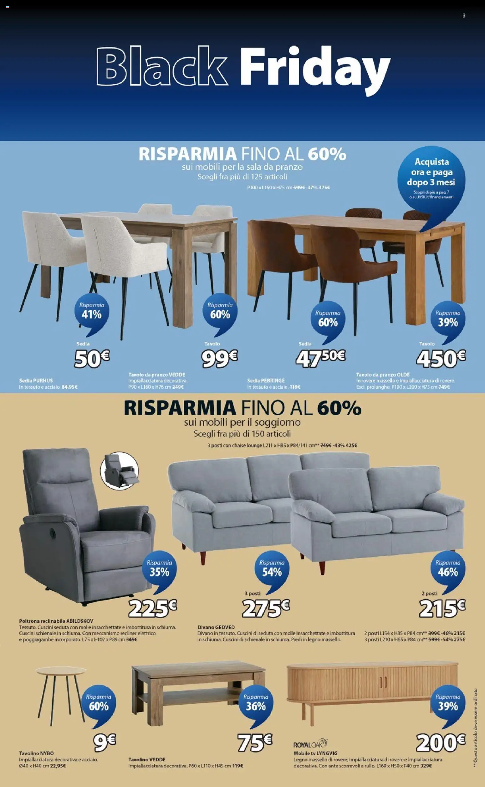 Volantino JYSK del 24.11.2025 | Pagina: 3 | Prodotti: Mobile, TV, Divano, Mobile tv