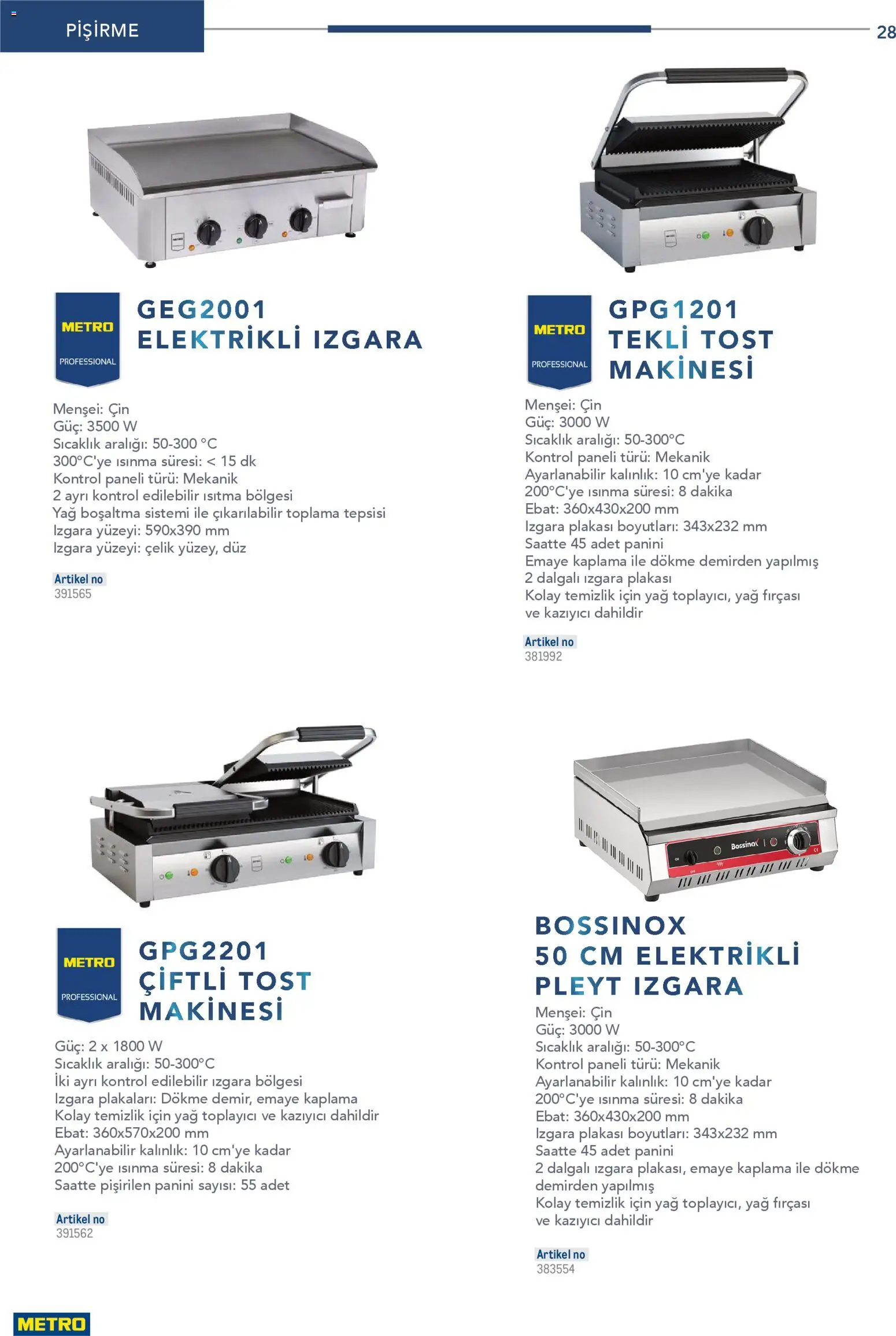 Metro - Profesyonel Çözümler - 26.12.2025 tarihinden itibaren geçerlidir | Sayfa: 28 | Ürünler: Cin, Yağ, Izgara