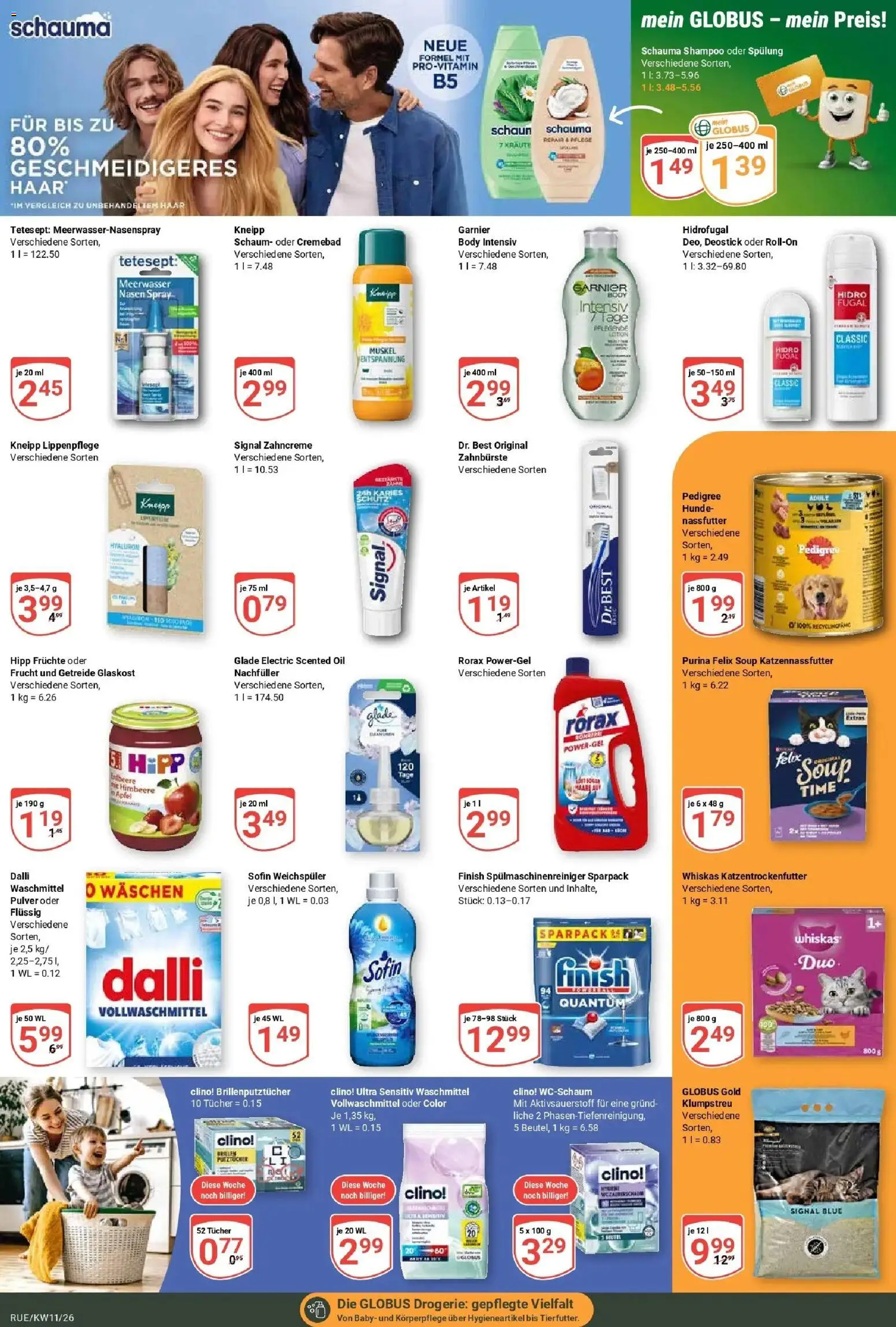 Globus prospekt Rüsselsheim	 – gültig ab 09.03.2026 | Seite: 16 | Produkte: Finish, Zahnbürste, Weichspüler, Spülmaschinenreiniger