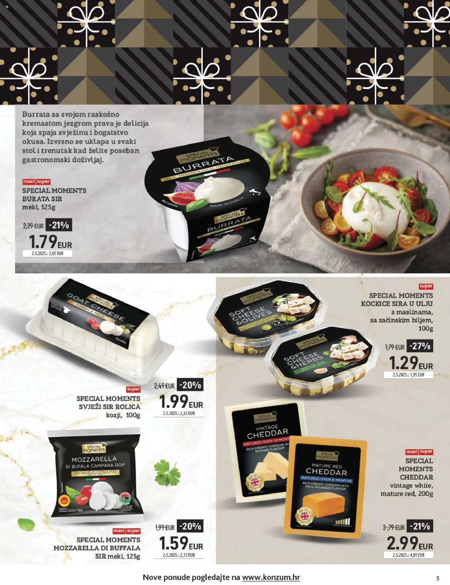 Konzum katalog | vrijedi od 10.11.2025 | Stranica: 5 | Proizvodi: Stol, Mozzarella, Sir, Svježi sir