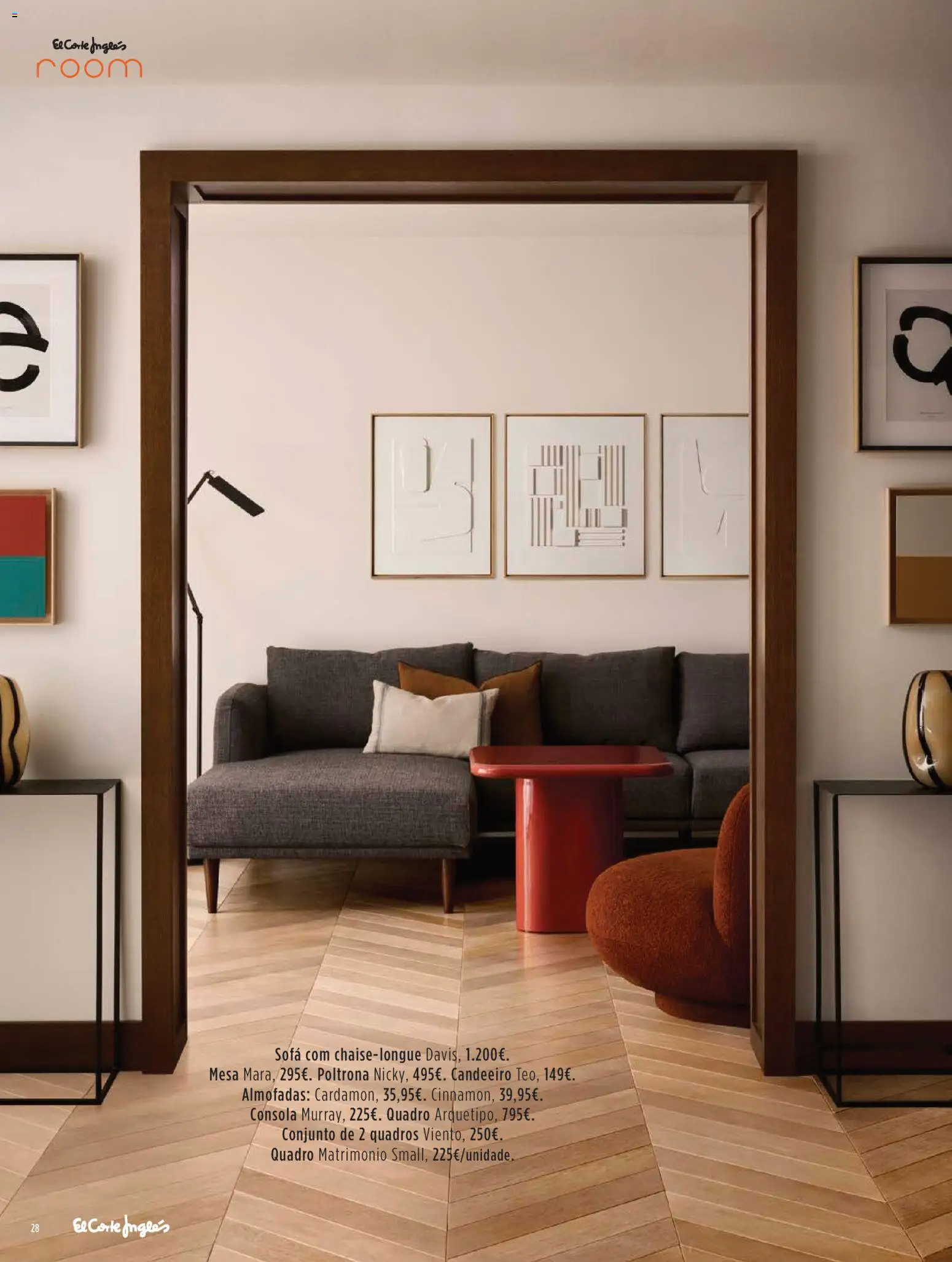 El Corte Ingles Decora │ válido de 23.10.2025 | Página: 28 | Produtos: Candeeiro, Quadro, Sofá, Mesa