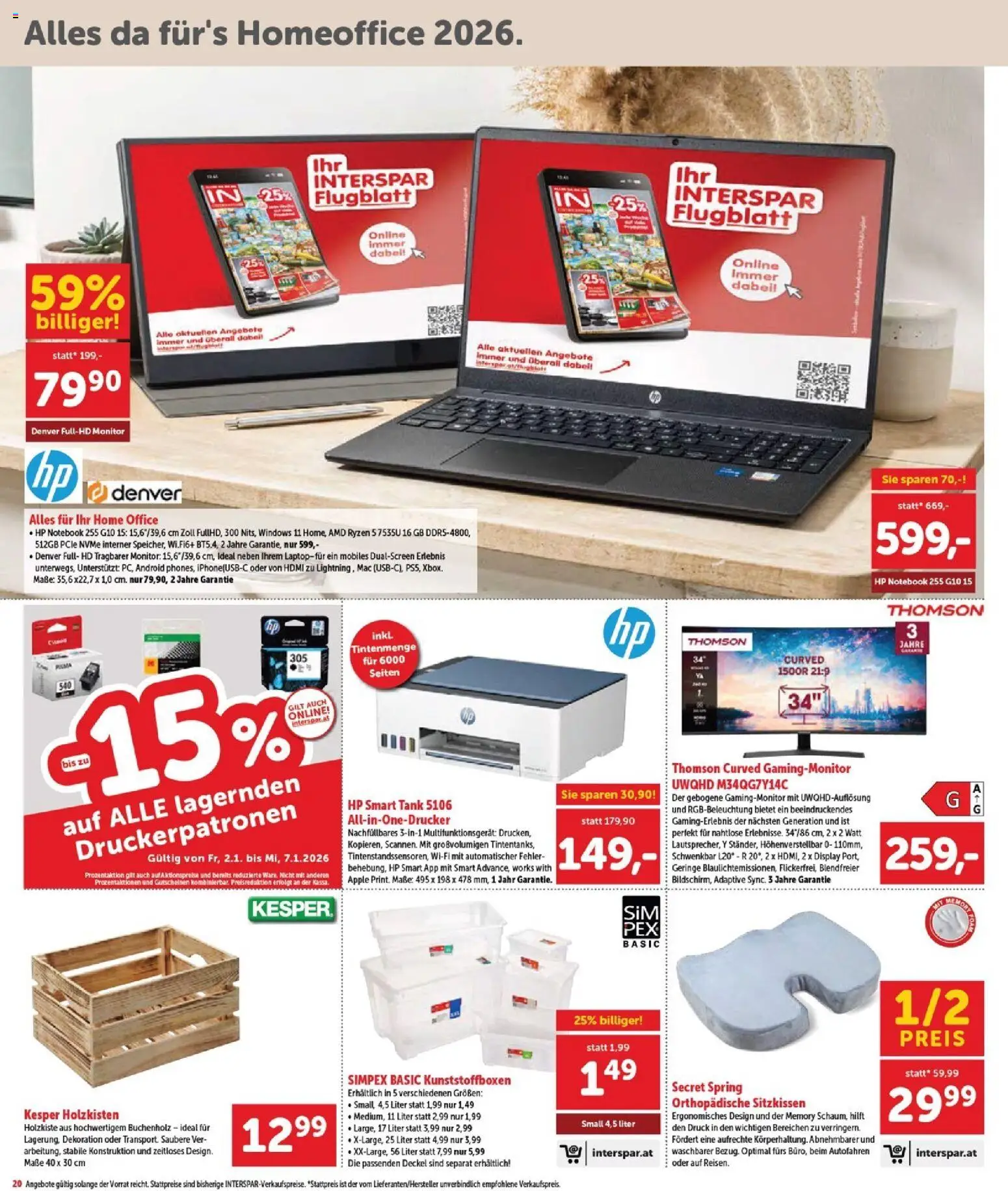 Interspar Flugblatt - Burgenland gültig ab 02.01.2026 | Seite: 20 | Produkte: Monitor, Apple