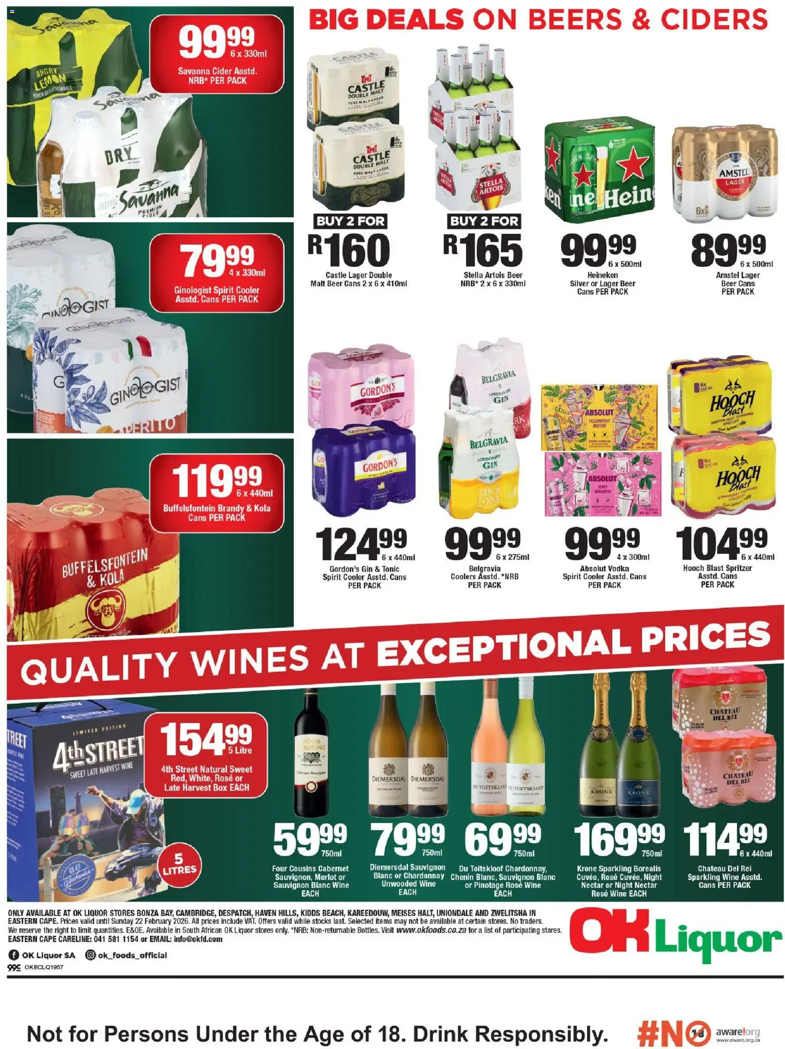 New OK Foods catalogue – valid from 11.02.2026 | Page: 2 | Products: Cider, Beer, Gin, Fruit