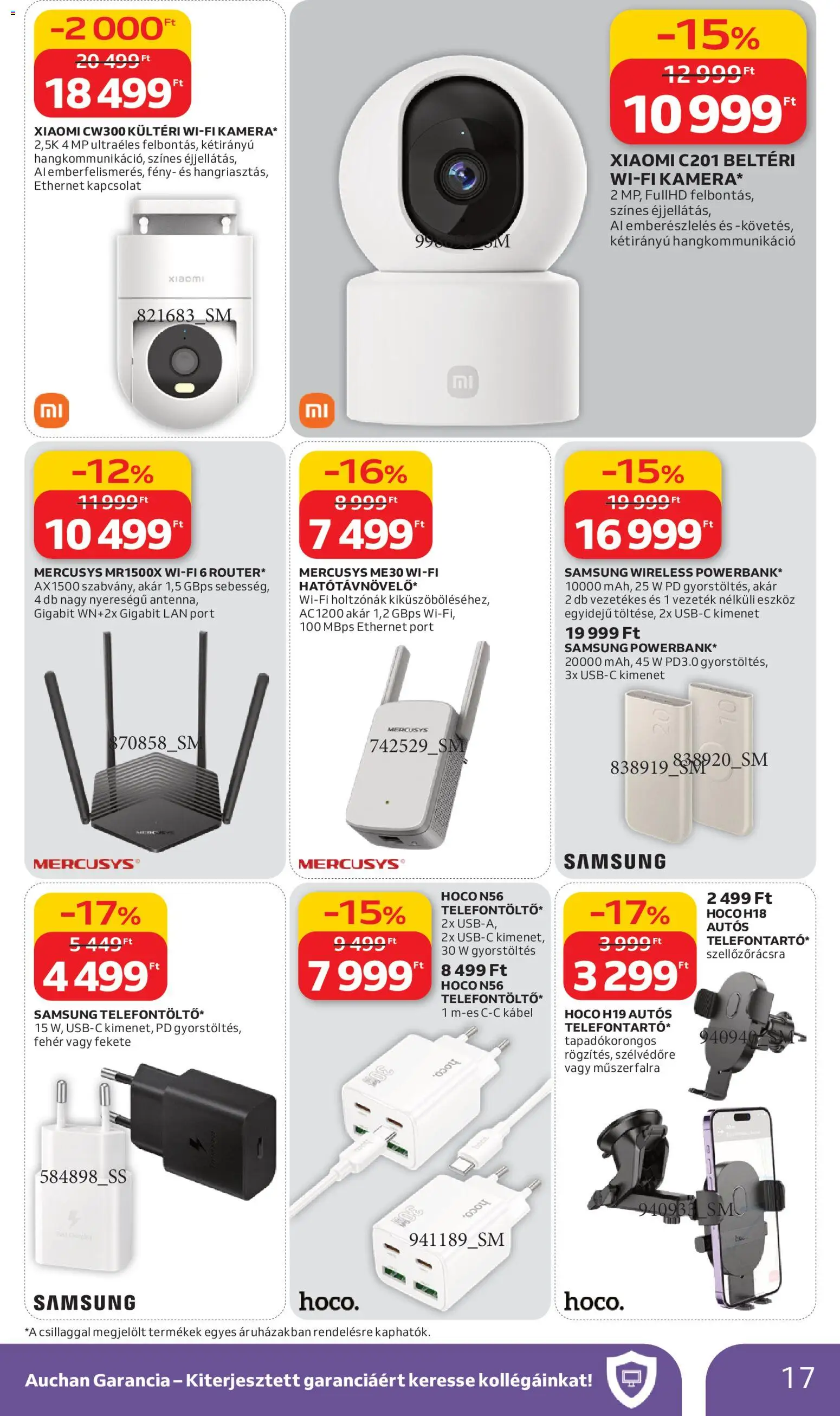 Auchan akciós ujság - amely érvényes a következő dátumtól: 05.03.2026 | Oldal: 17 | Termékek: Kábel, Xiaomi, Samsung