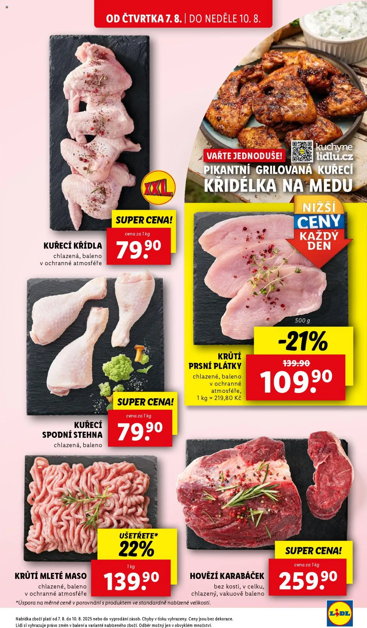 Lidl leták od 07.08.2025 | Strana: 11 | Produkty: Kuřecí Křídla, Mleté maso, Maso, Kuchyně