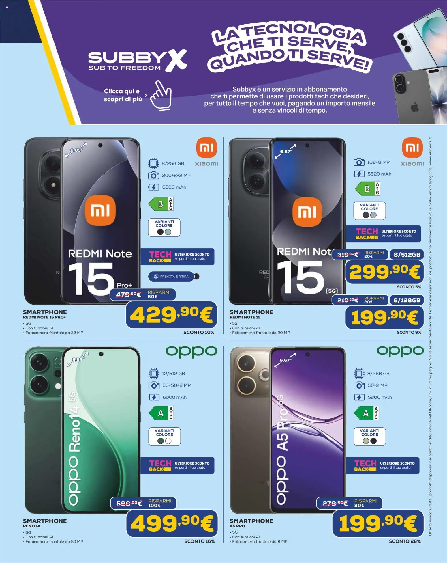 Volantino Euronics del 23.04.2026 | Pagina: 23 | Prodotti: Xiaomi, Smartphone, Fotocamera
