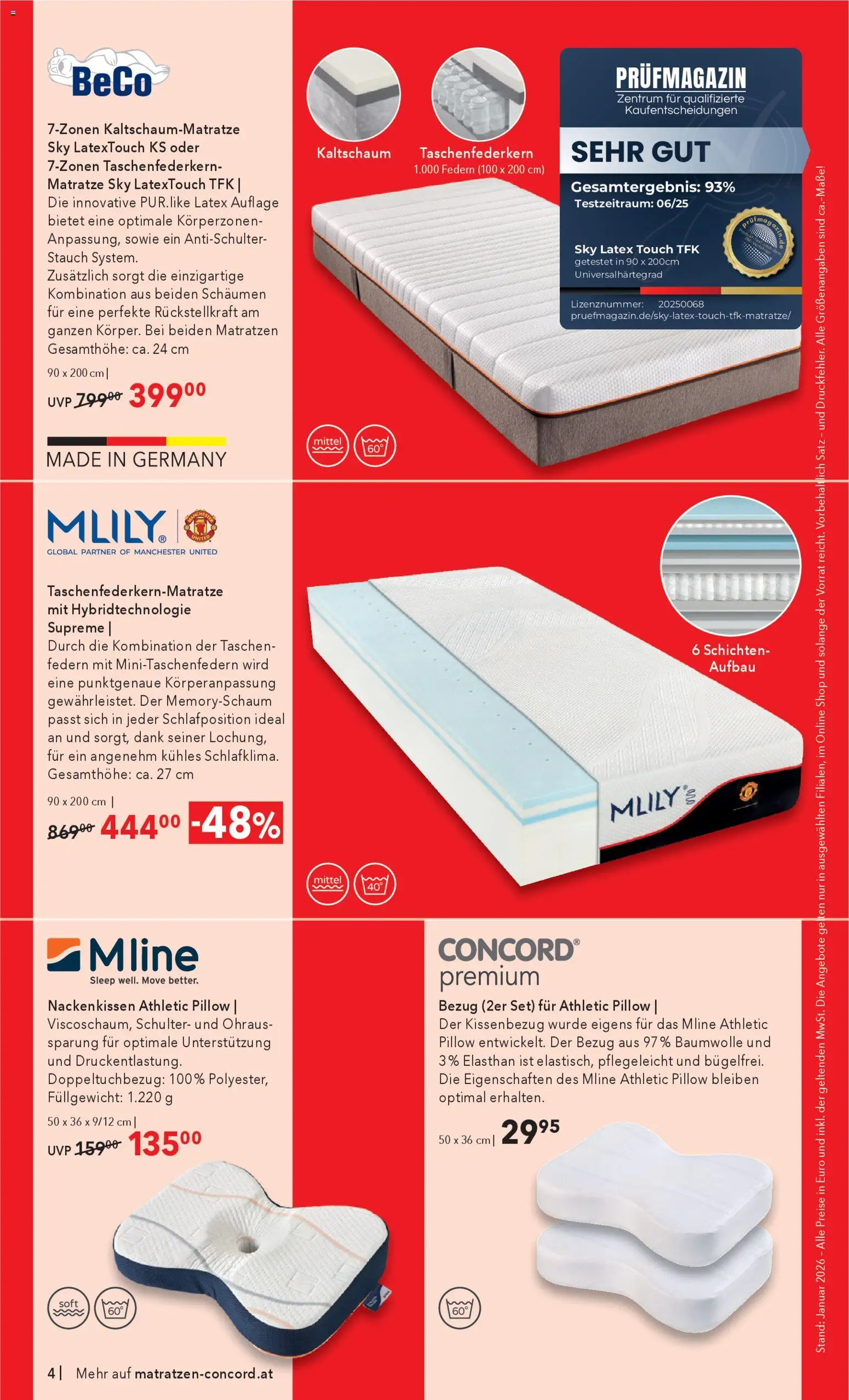 Matratzen Concord Flugblatt gültig ab 28.01.2026 | Seite: 4 | Produkte: Matratze