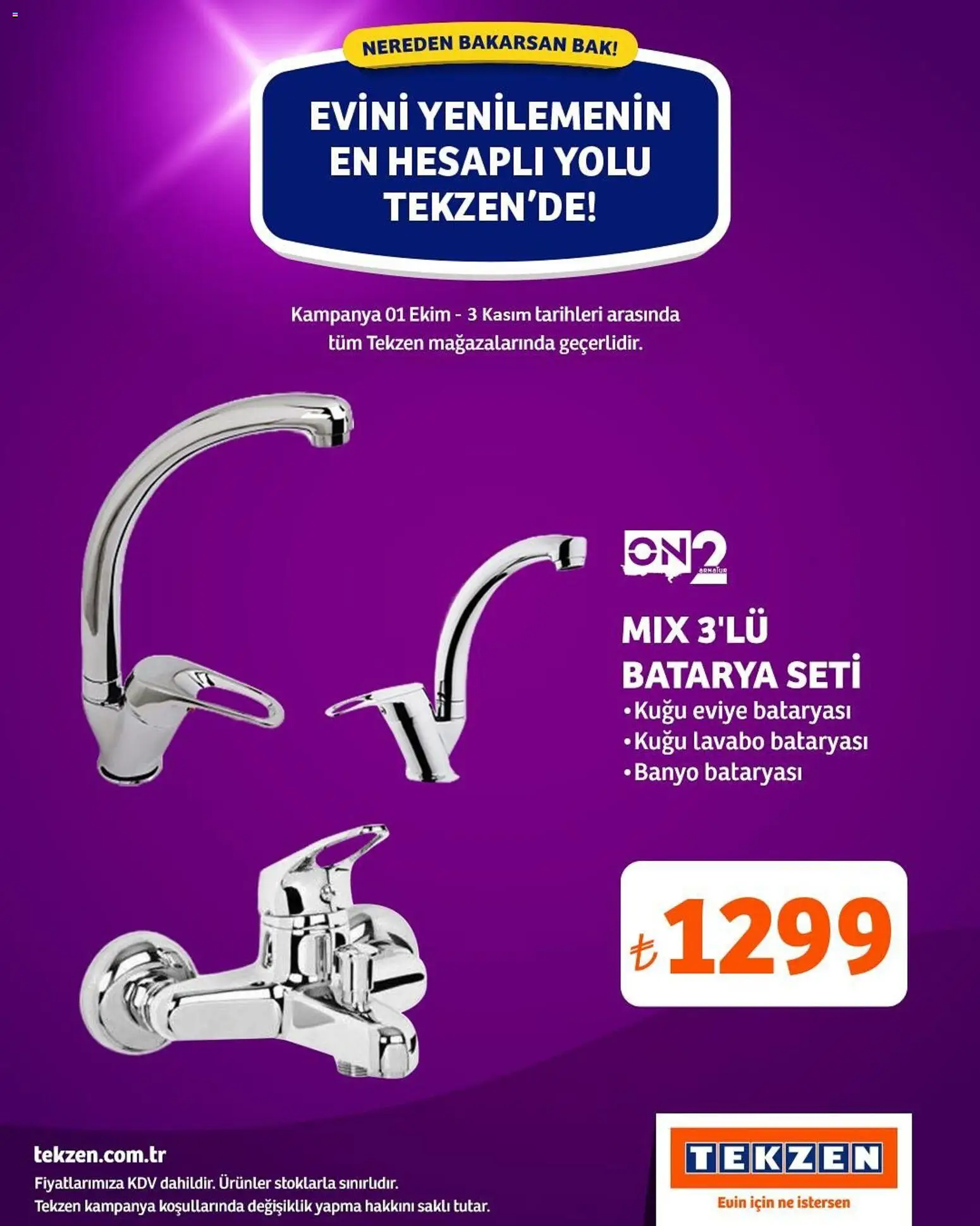 Tekzen Evini Yenilemenin En Hesaplı Yolu Tekzen’de - 01.10.2025 tarihinden itibaren geçerlidir | Sayfa: 7 | Ürünler: Lavabo, Banyo