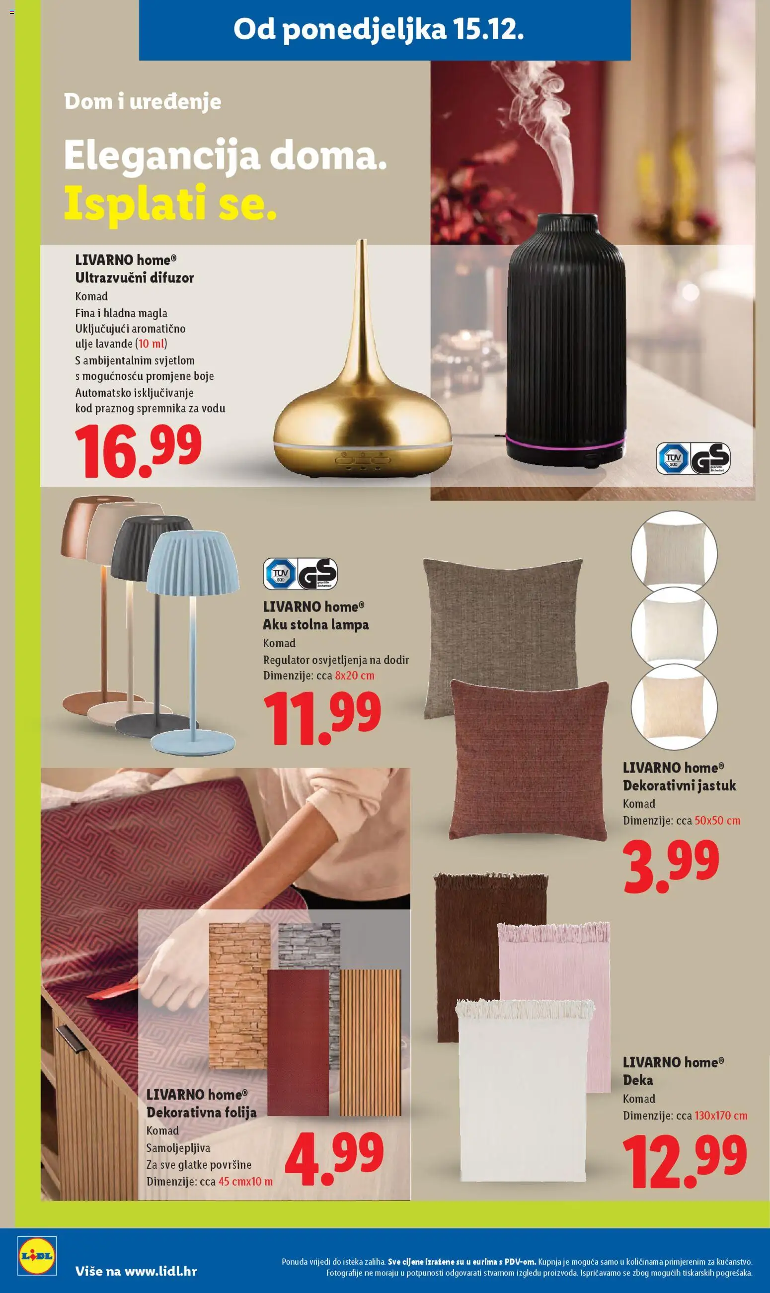 Lidl katalog | vrijedi od 15.12.2025 | Stranica: 50 | Proizvodi: Jastuk, Ulje, Deka