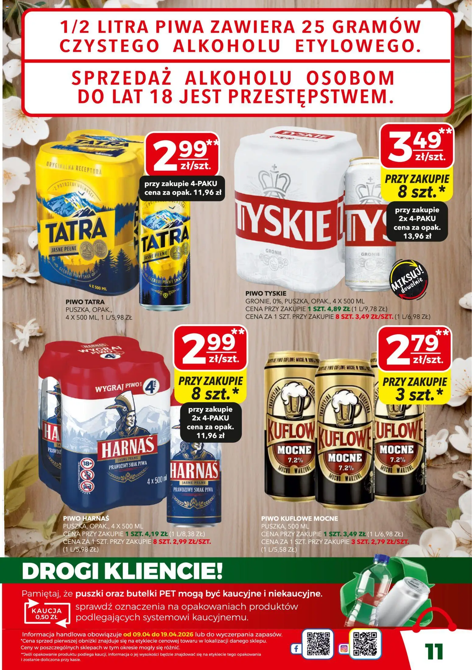 Top Market gazetka od 09.04.2026 | Strona: 11 | Produkty: Tyskie, Harnaś, Piwo
