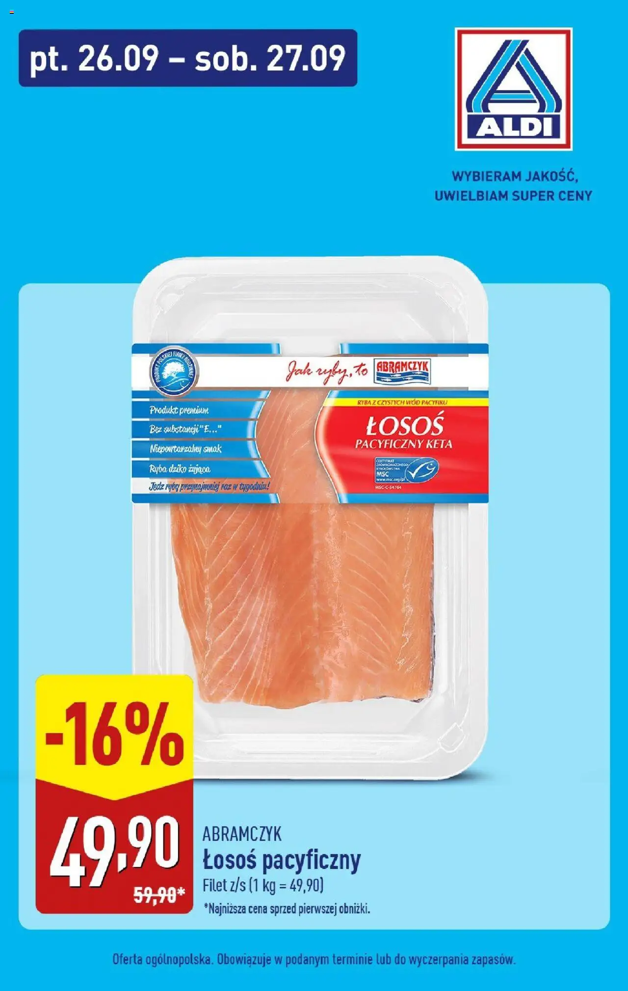 Aldi Gazetka - Weekend promocji od 26.09.2025 | Strona: 4 | Produkty: Łosoś, Róż, Ryby, Ryba