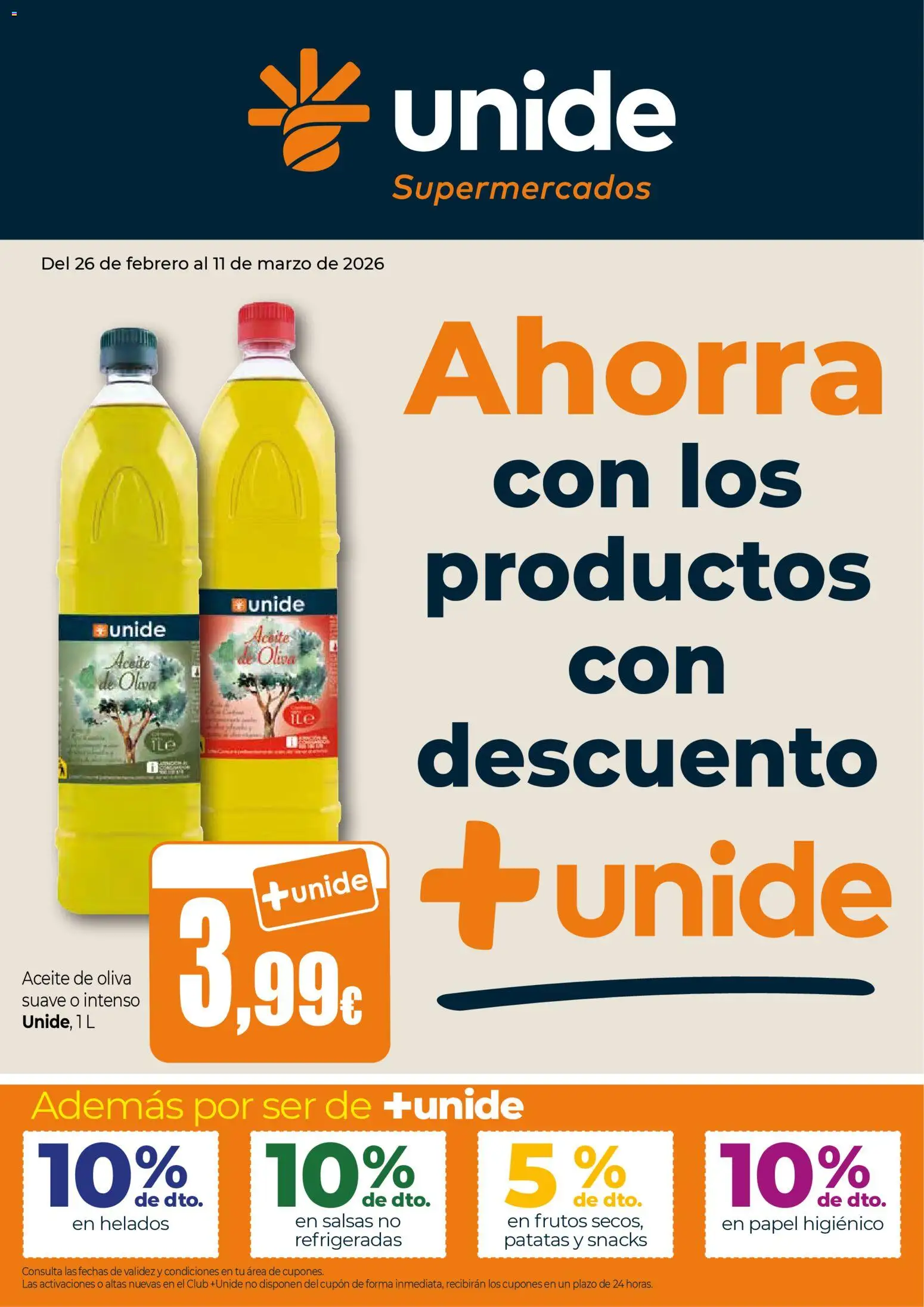 Unide - Supermercados │ válido desde el 26.02.2026 | Página: 1 | Productos: Aceite, Papel higienico, Aceite de oliva