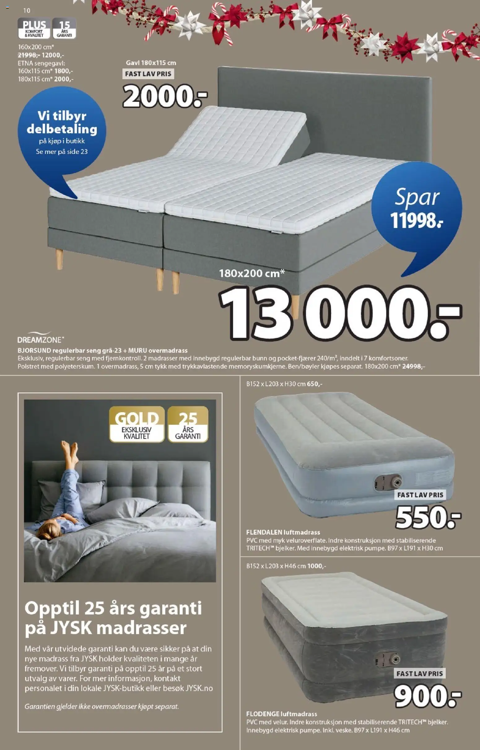 {H1} | Side: 10 | Produkter: Kontakt, Overmadrass, Seng, Sengegavl