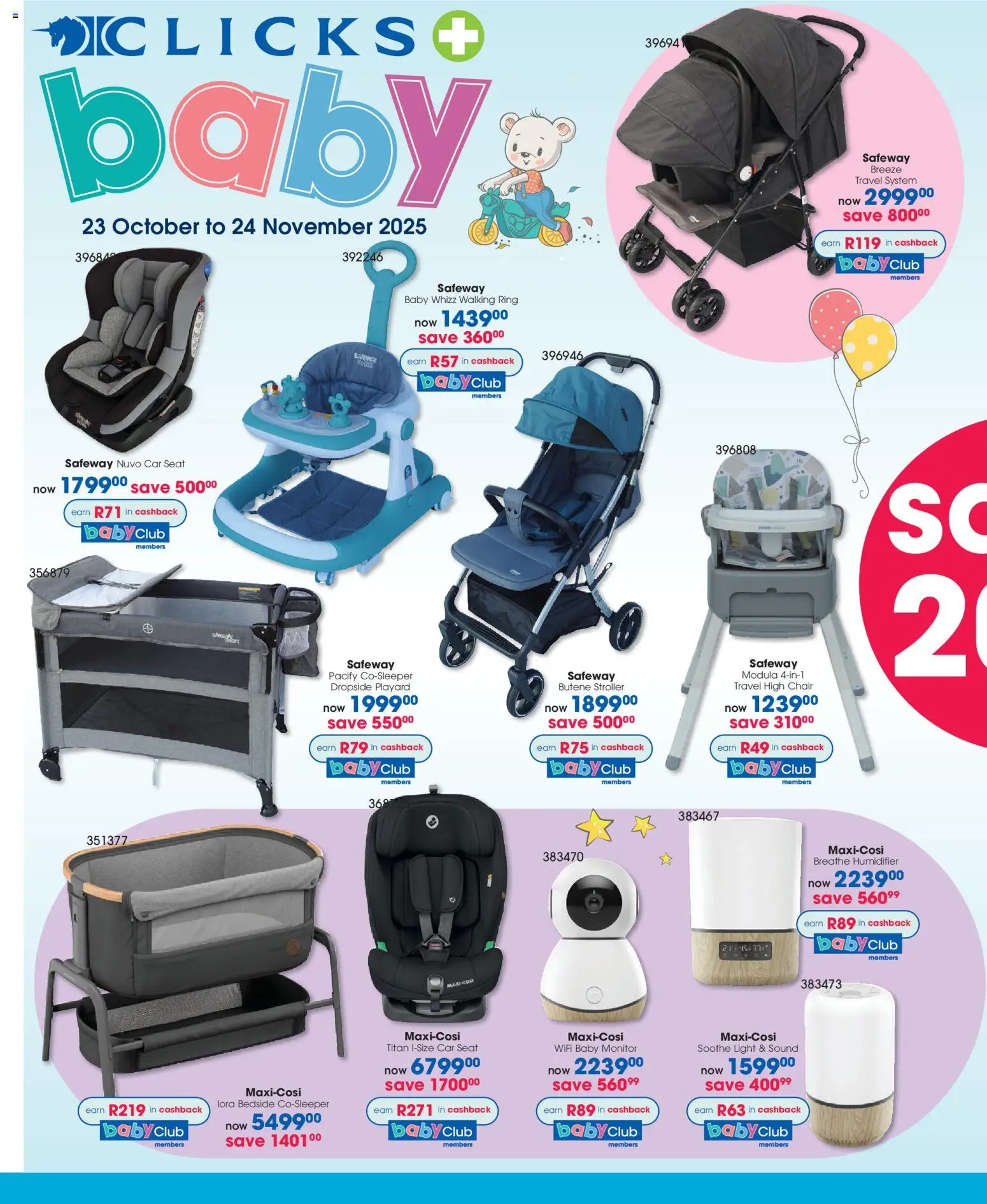 New Clicks catalogue – valid from 23.10.2025 | Page: 28 | Products: Monitor, Chair, Light