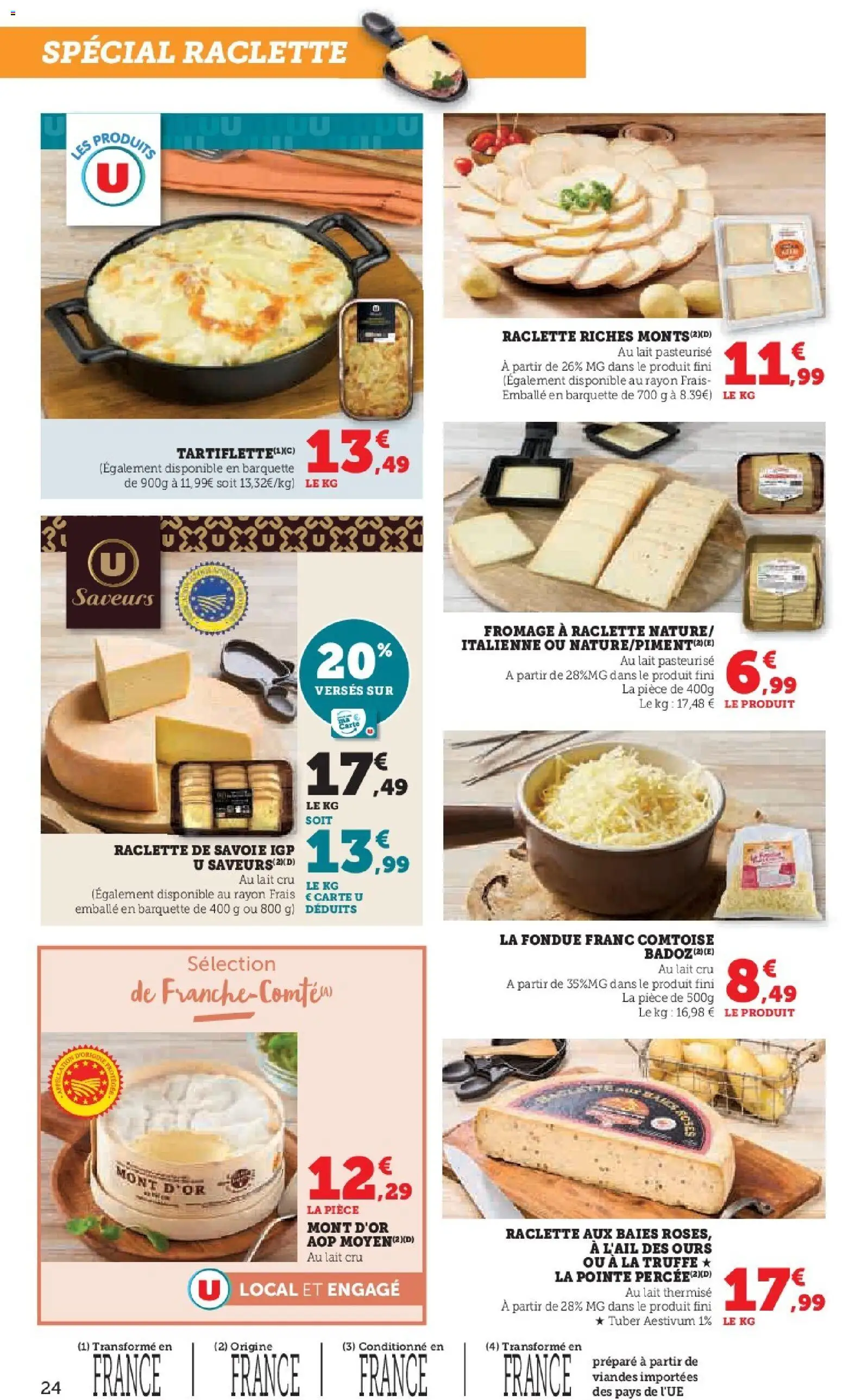 {H1} | Page: 24 | Produits: Fromage à raclette, Raclette, Mont d'or, Lait