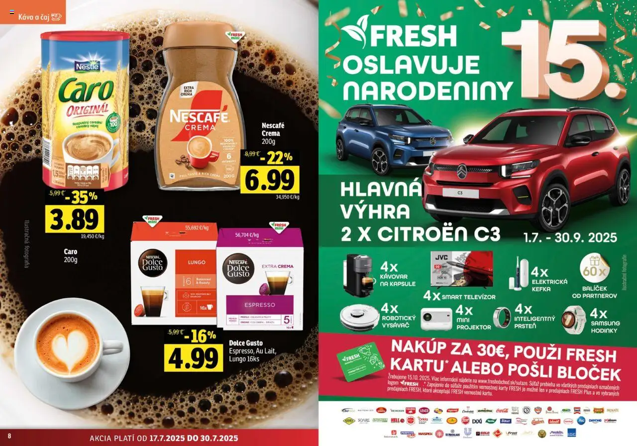 Fresh stredné a západné Slovensko │ platný od 17.07.2025 | Strana: 5 | Produkty: Kávovar, Dolce Gusto, Hodinky, Samsung