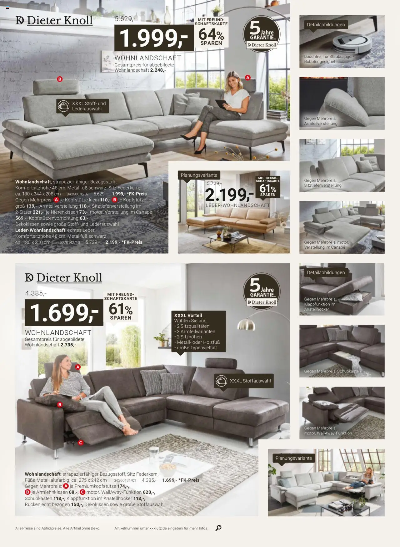 XXXL Lutz Dieter Knoll Spezial - gültig ab dem 04.08.2025 | Seite: 2 | Produkte: Wohnlandschaft, Staubsauger, Roboter