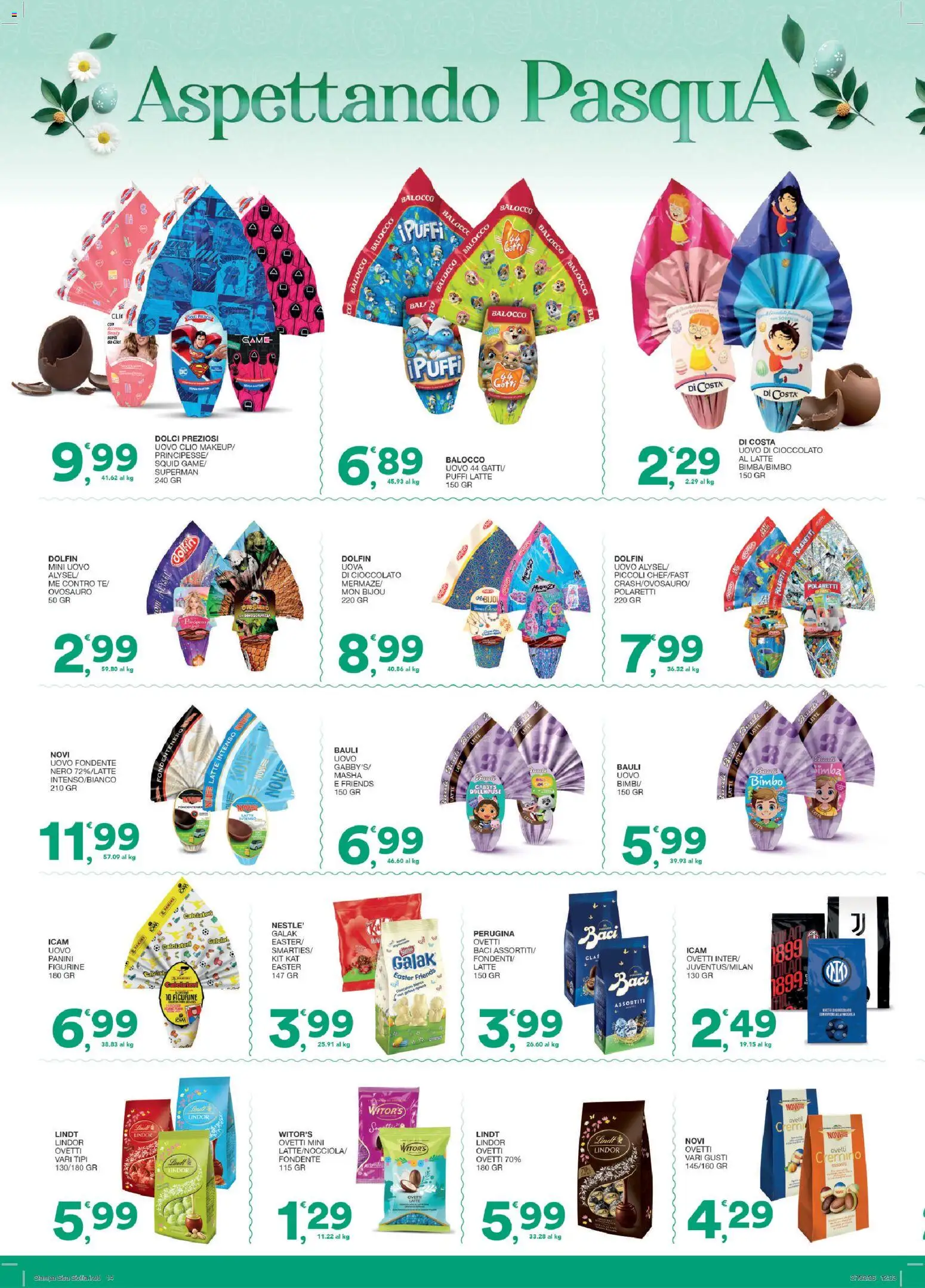 Volantino SISA del 12.03.2026 | Pagina: 14 | Prodotti: Uova, Cioccolato, Tè, Latte