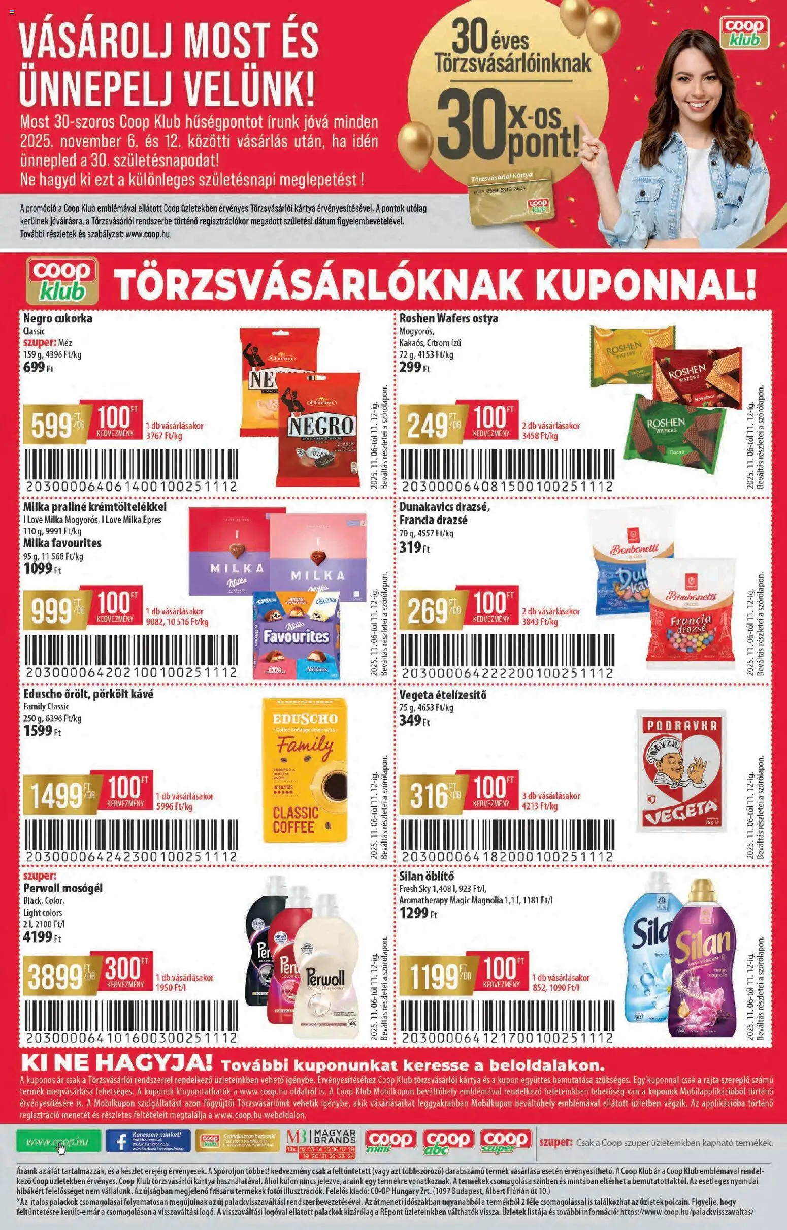 COOP akciós ujság - amely érvényes a következő dátumtól: 06.11.2025 | Oldal: 12 | Termékek: Vegeta, Méz, Praliné, Ételízesítő
