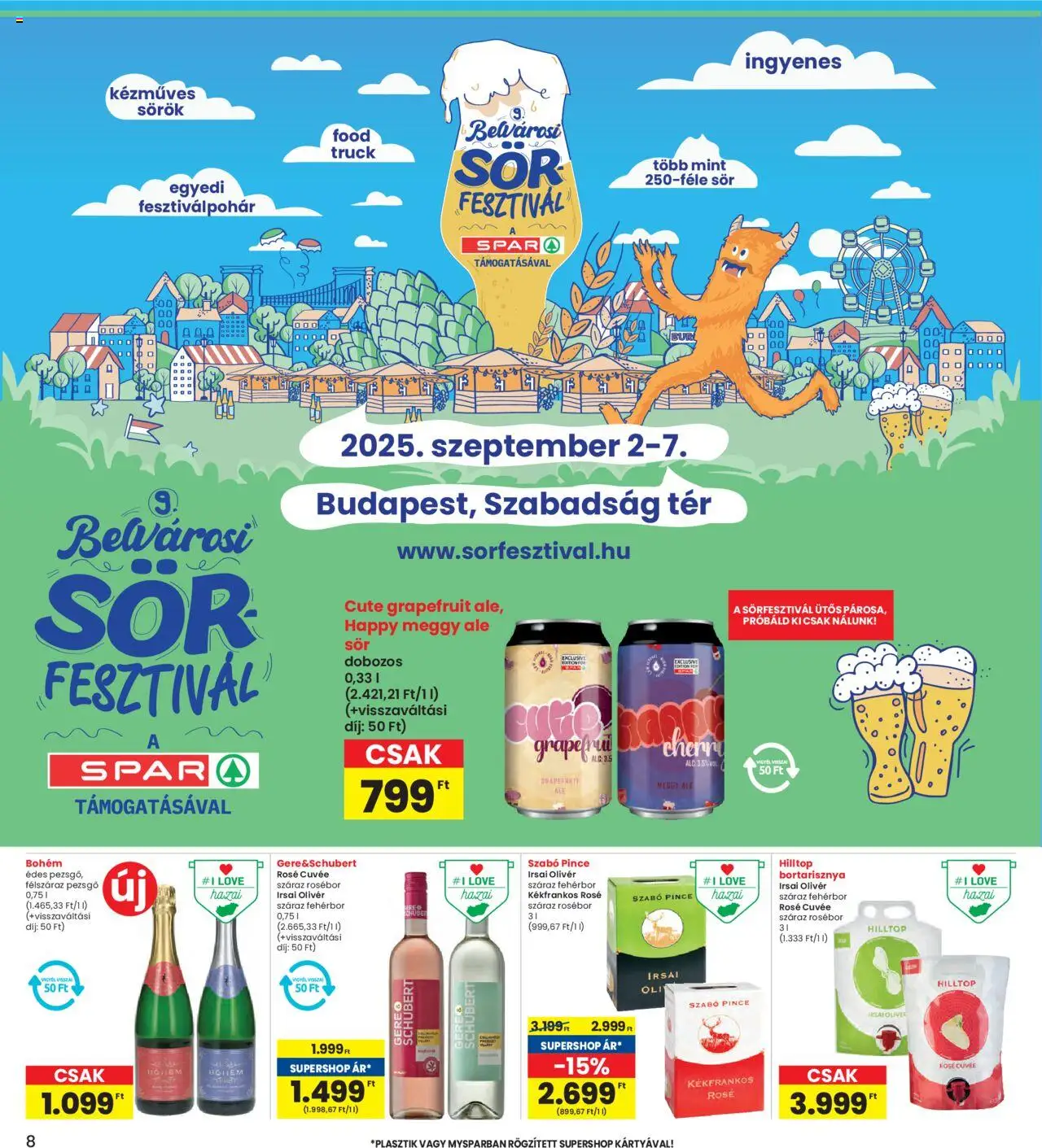 Interspar akciós ujság - amely érvényes a következő dátumtól: 07.08.2025 | Oldal: 8 | Termékek: Meggy, Sör, Grapefruit, Só