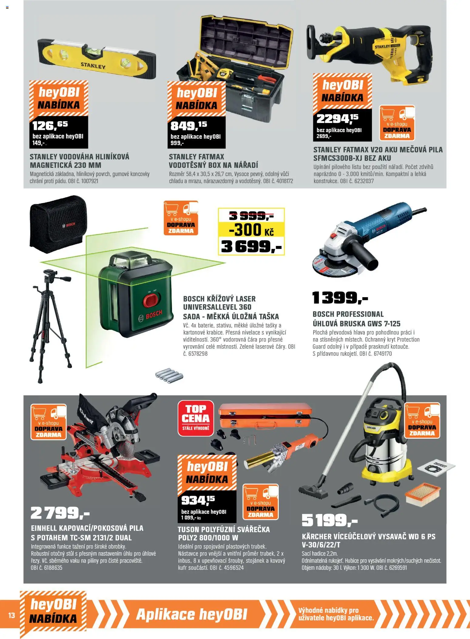 OBI leták - Bobří síla v akci od 01.02.2026 | Strana: 14 | Produkty: Kärcher, Kufr, Svářečka, Tašky