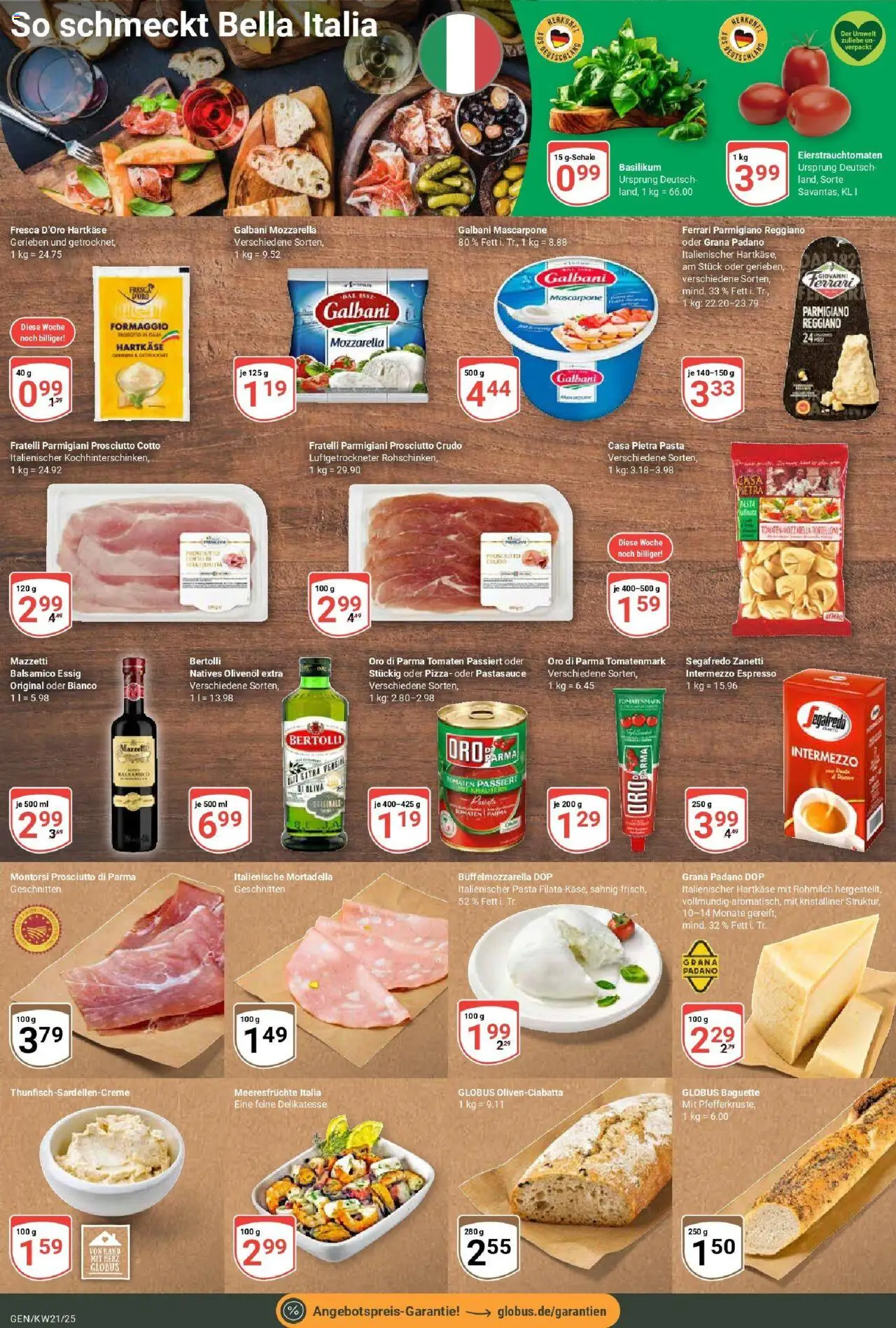 Globus prospekt Gensingen	 - gültig ab dem 19.05.2025 | Seite: 17 | Produkte: Mascarpone, Essig, Baguette, Pasta