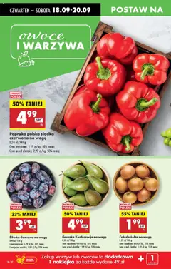 Gruszka Konferencja na wagę, 0,50 zł/100 g od 18.09.2025 | Strona: 18 | Produkty: Gruszka, Papryka, Warzywa, Owoce