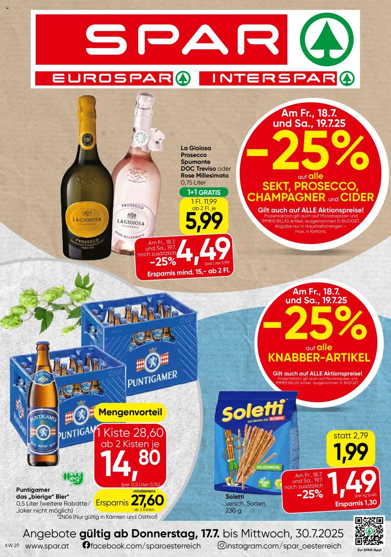 Spar Flugblatt - Kärnten gültig ab 17.07.2025 | Seite: 1