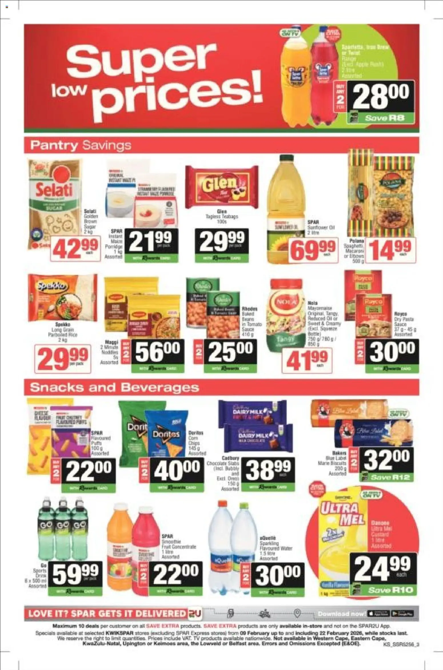 New KWIKSPAR catalogue – valid from 09.02.2026 | Page: 3 | Products: Cesto para colada, Chocolate, Rice, Chips