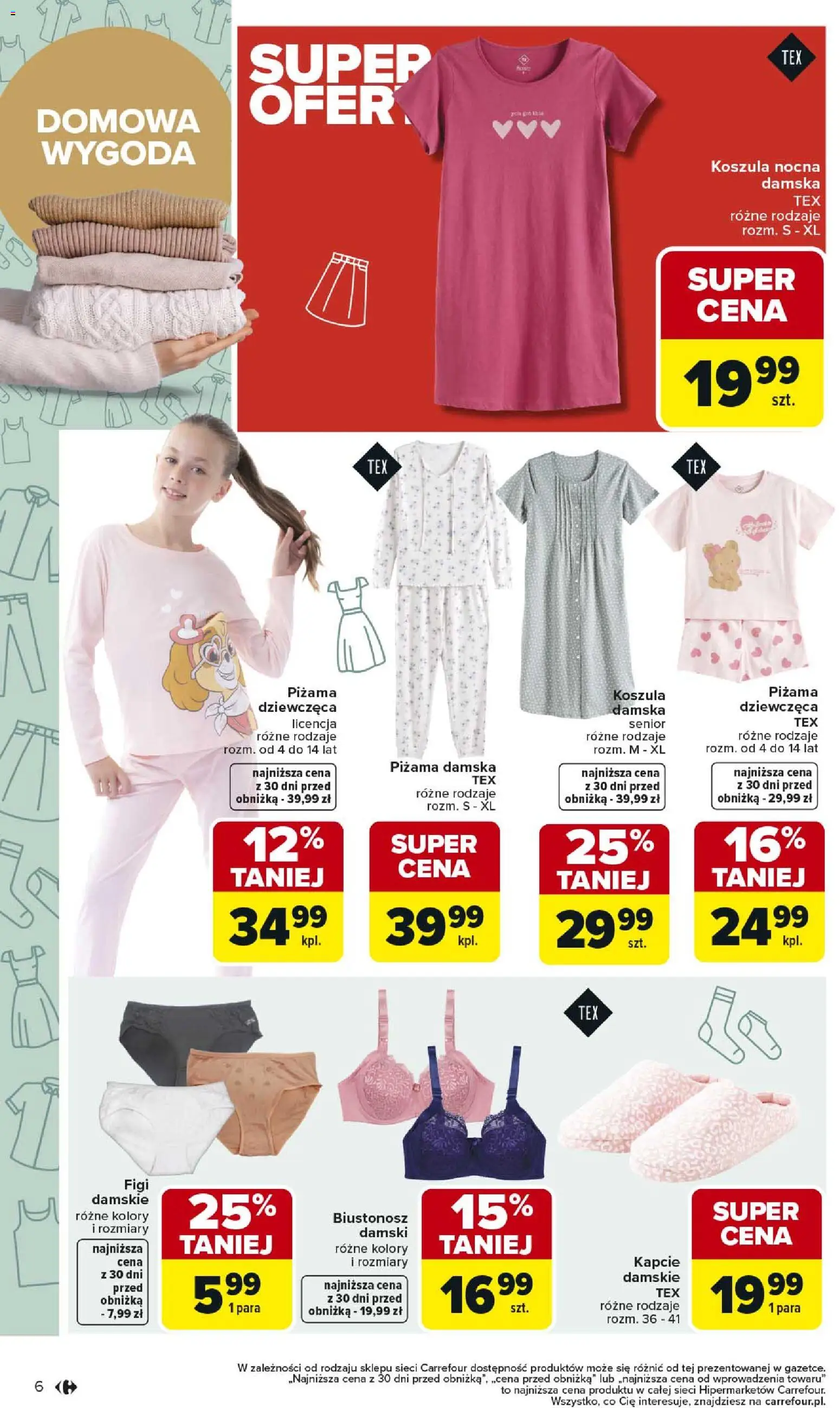 Carrefour gazetka - Łap super okazje od 02.03.2026 | Strona: 6 | Produkty: Koszula, Biustonosz, Piżama, Kapcie