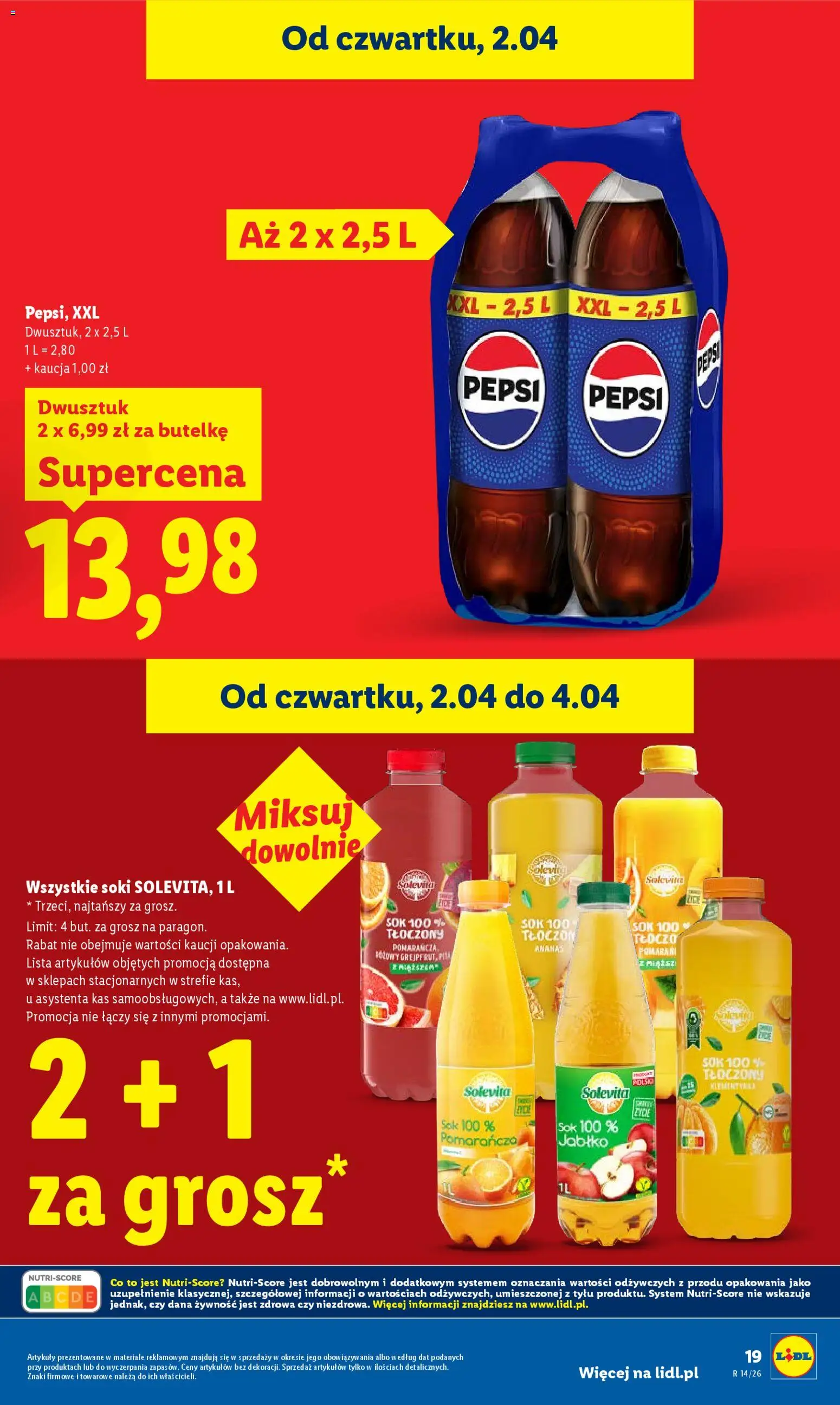 Lidl Polsko leták od 02.04.2026 | Strana: 19 | Produkty: Pepsi, Ananas, Solevita