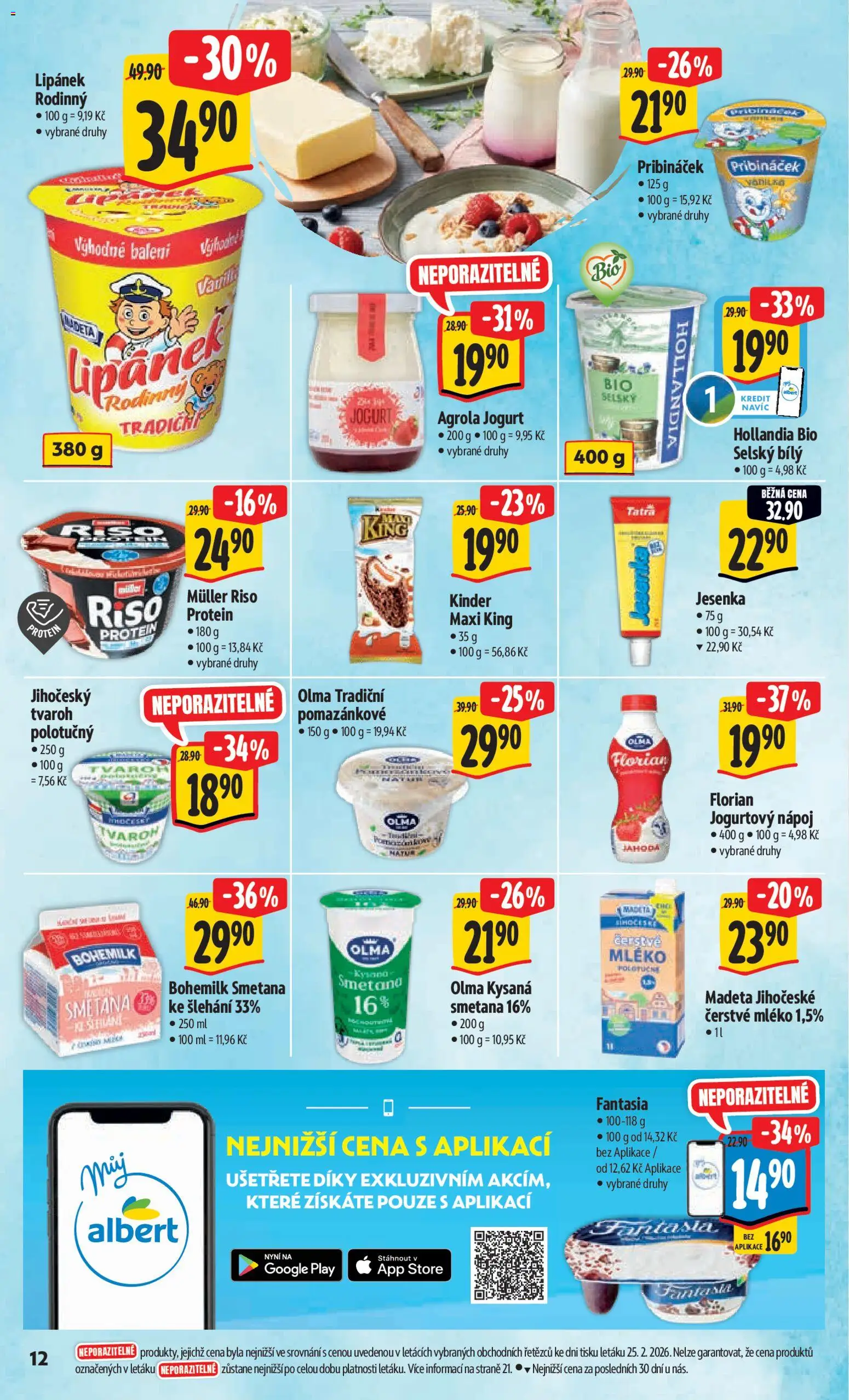 Albert leták - Hypermarket od 04.03.2026 | Strana: 20 | Produkty: Lipánek, Jogurt, Jogurtový nápoj, Protein
