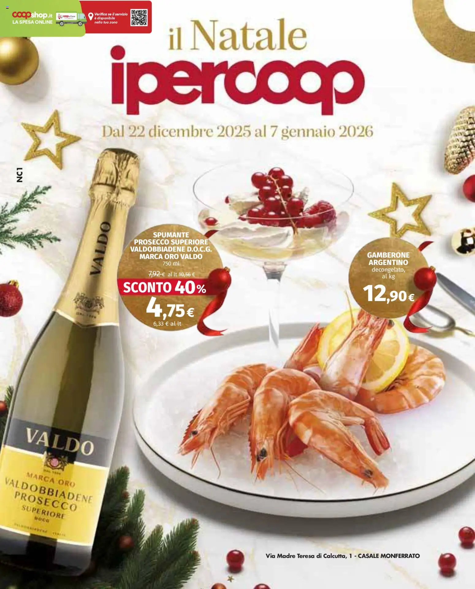 Volantino Ipercoop del 22.12.2025 | Pagina: 1 | Prodotti: Prosecco, Spumante