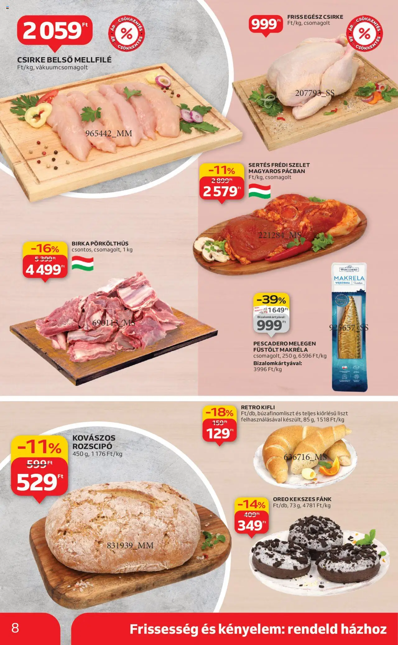 Auchan akciós ujság - amely érvényes a következő dátumtól: 04.09.2025 | Oldal: 8 | Termékek: Fánk, Egész csirke, Makréla, Füstölt makréla