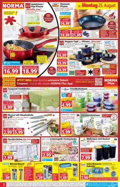 Norma Prospekt 	 - gültig ab dem 25.08.2025 | Seite: 2 | Produkte: Bleistiftspitzer, Decke, Tisch, Kuchen