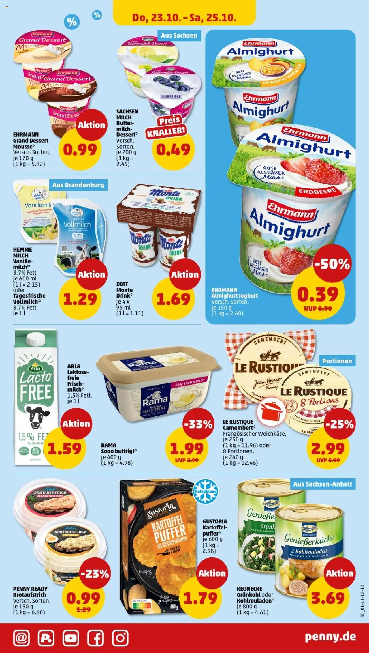 Penny - Berlin – gültig ab 20.10.2025 | Seite: 35 | Produkte: Rama, Milch, Joghurt, Kartoffeln