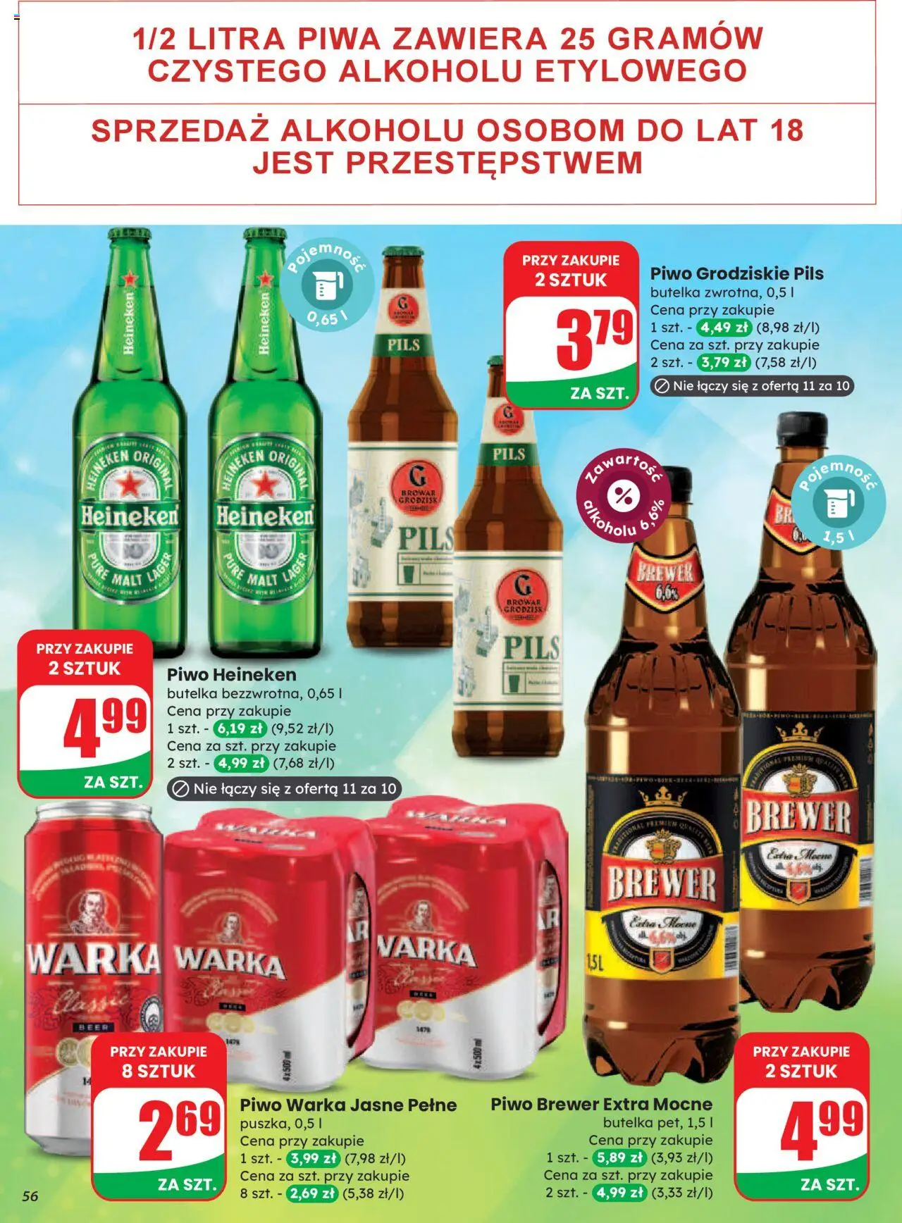 Dino Gazetka od 20.08.2025 | Strona: 56 | Produkty: Warka, Piwo Warka, Piwo, Piwo brewer