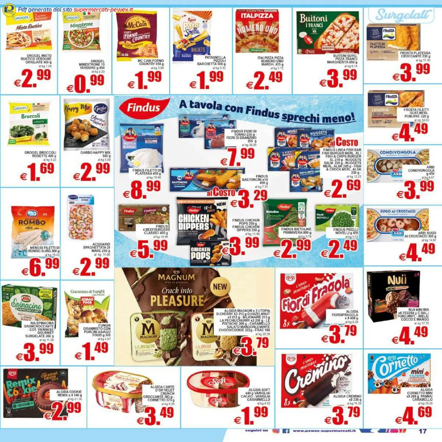 Volantino Pewex del 17.04.2026 | Pagina: 17 | Prodotti: Nuggets, Funghi, Tonno, Cacao