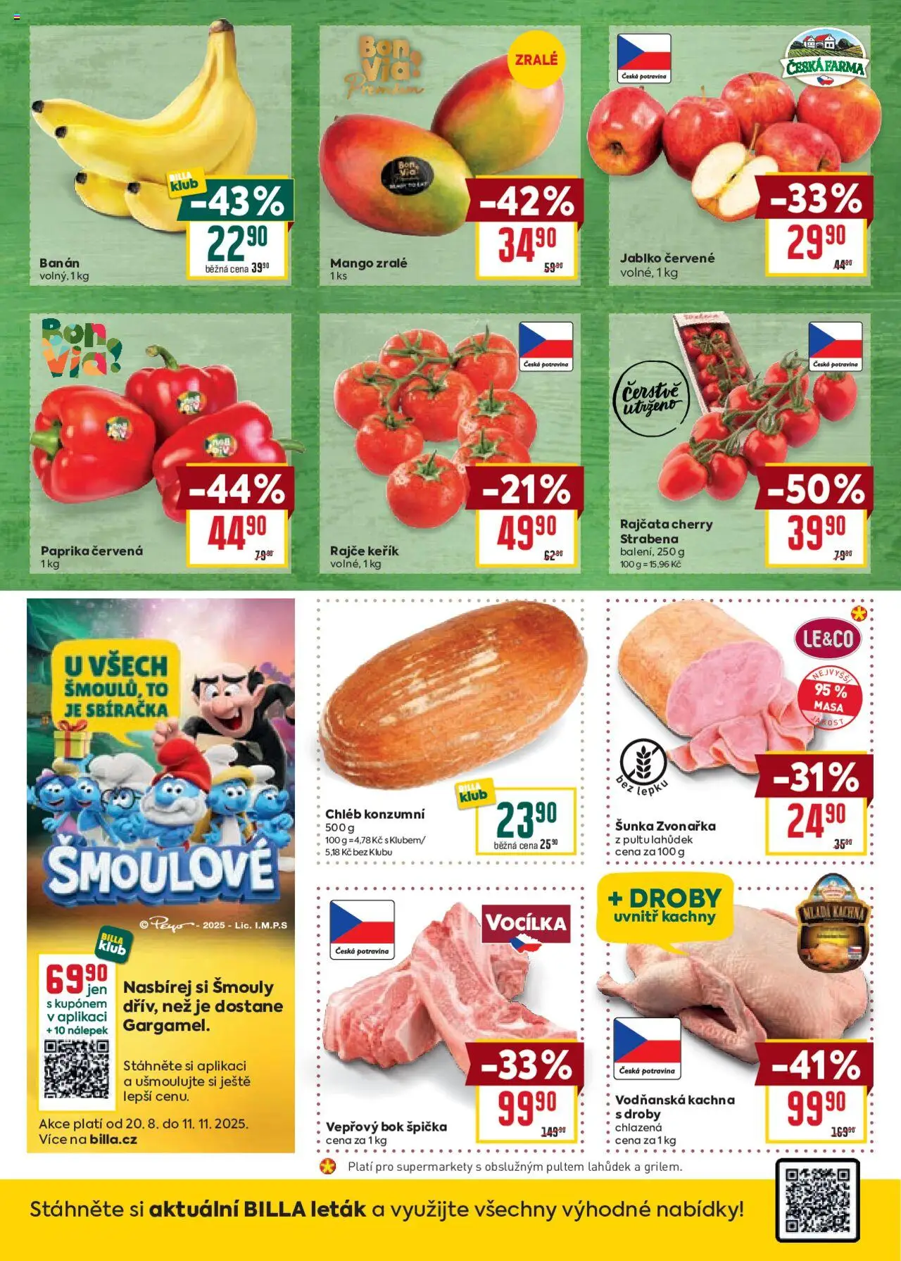 Billa Malý leták od 10.09.2025 | Strana: 2 | Produkty: Mango, Rajčata, Paprika červená, Kachna
