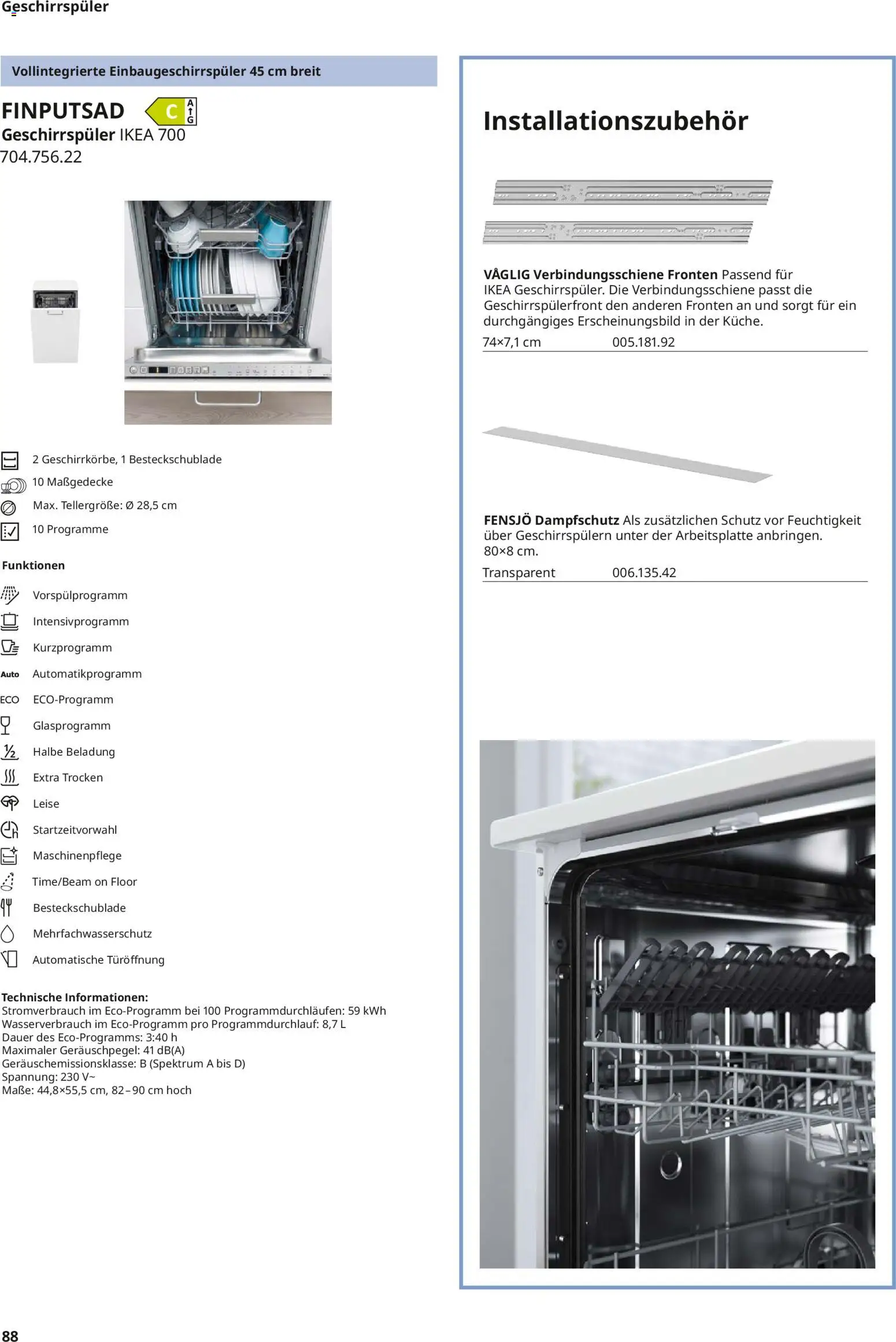 Ikea Elektrogeräte – gültig ab 10.04.2026 | Seite: 88 | Produkte: Geschirrspüler