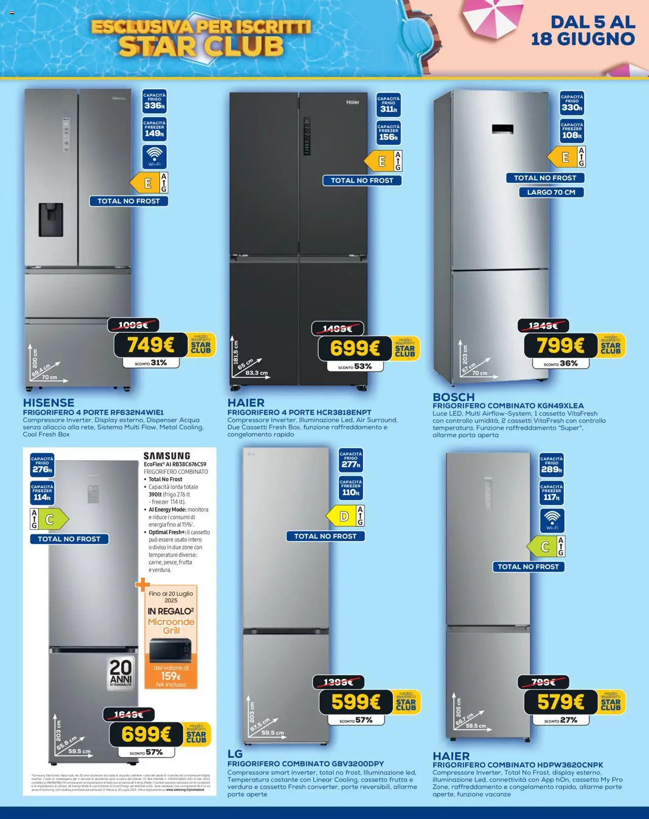 Volantino Euronics del 05.06.2025 | Pagina: 15 | Prodotti: Microonde, Compressore, Acqua, Frigorifero