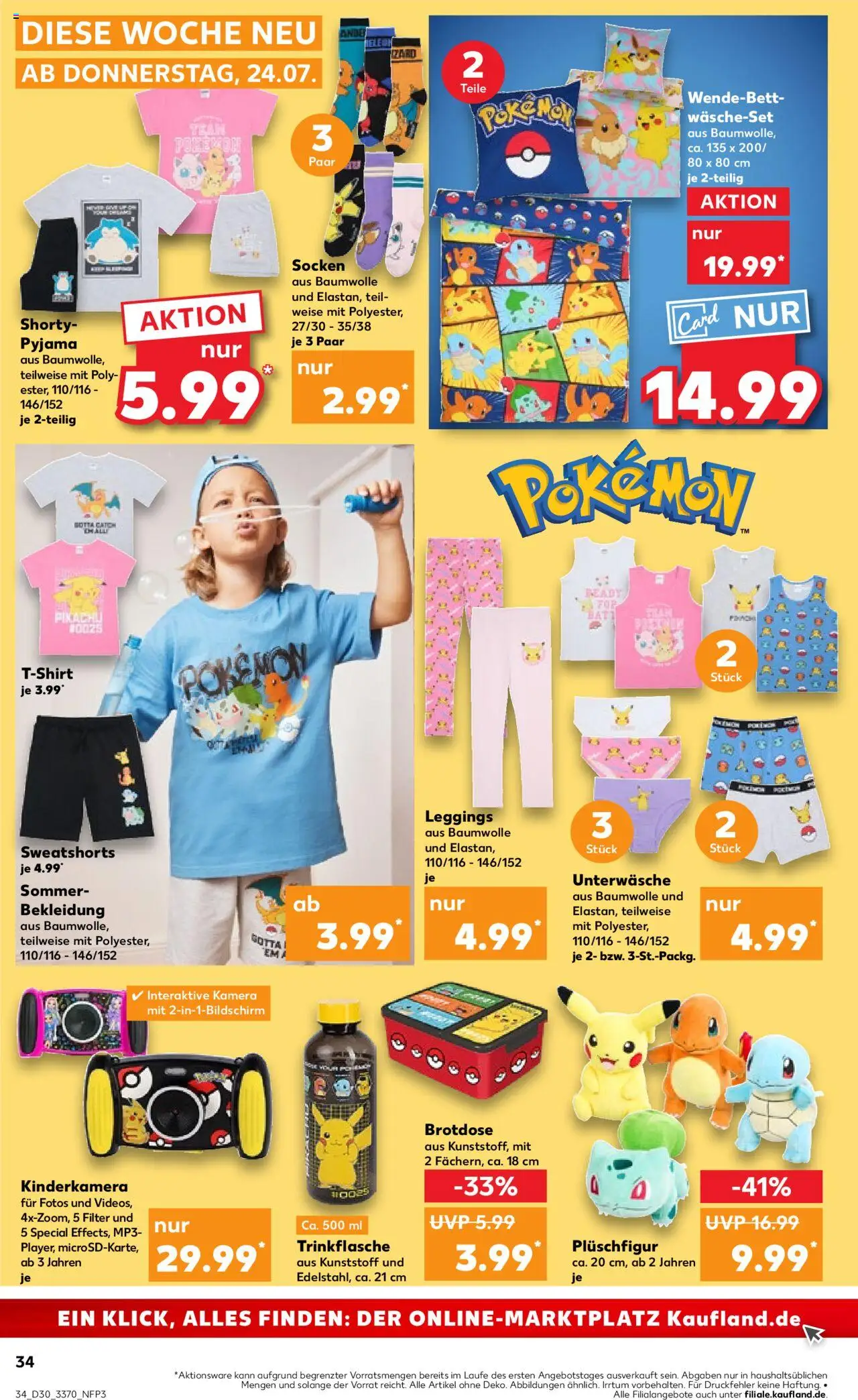 Kaufland Prospekt 	 - gültig ab dem 24.07.2025 | Seite: 34 | Produkte: T-Shirt, Unterwäsche, Socken, Leggings